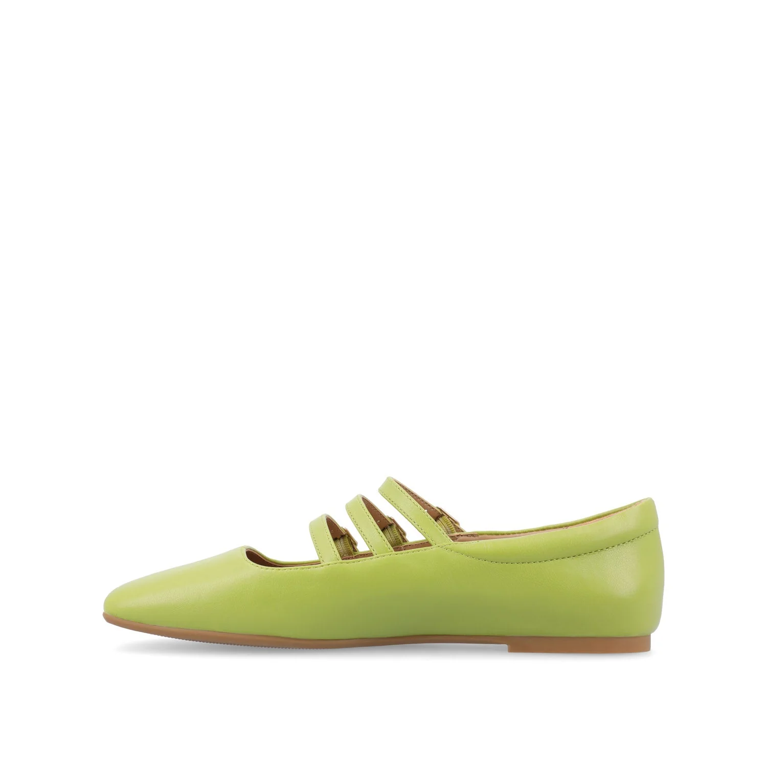 DARLIN VEGAN LEATHER FLATS IN WIDE - Green - Image 3