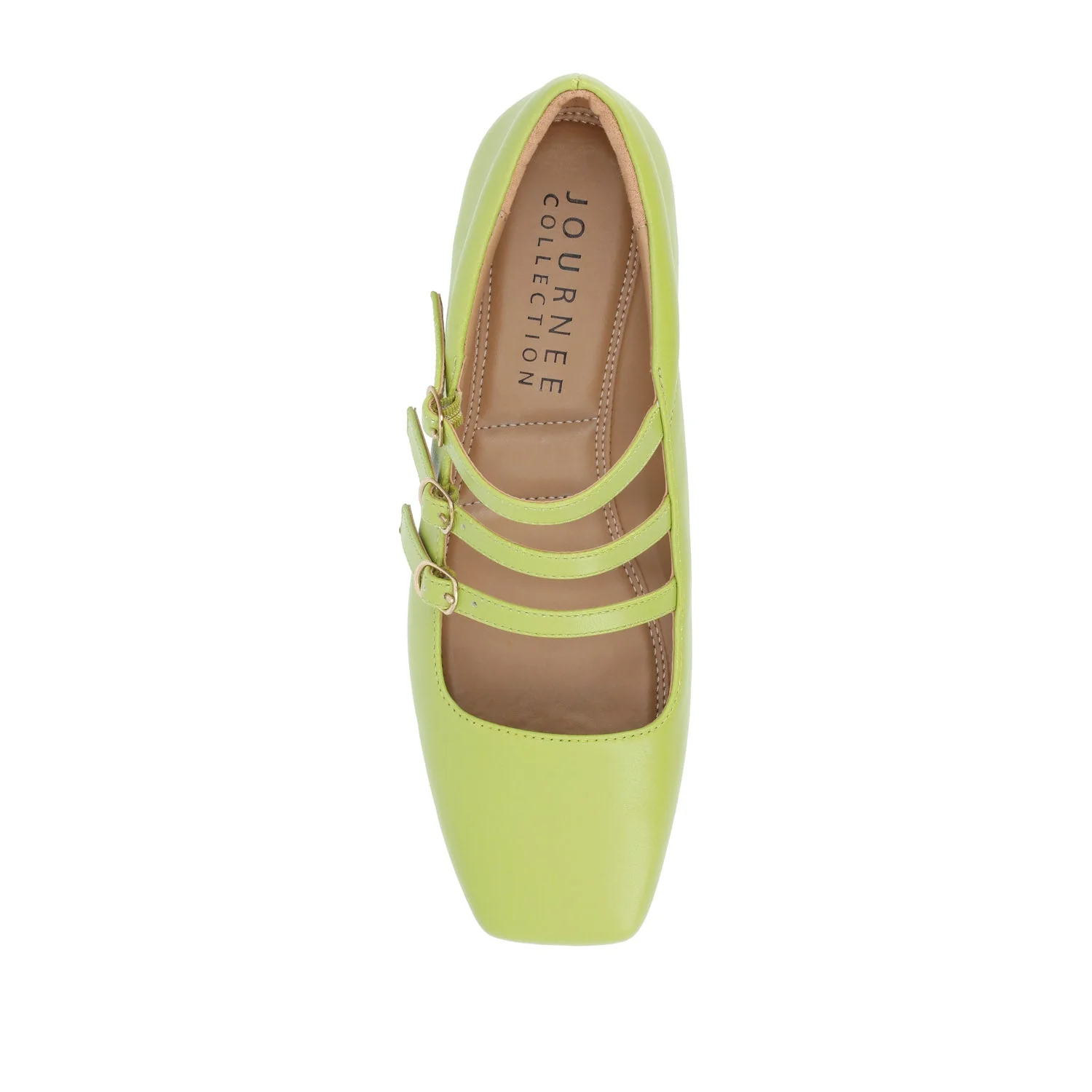 DARLIN VEGAN LEATHER FLATS IN WIDE - Green - Image 6