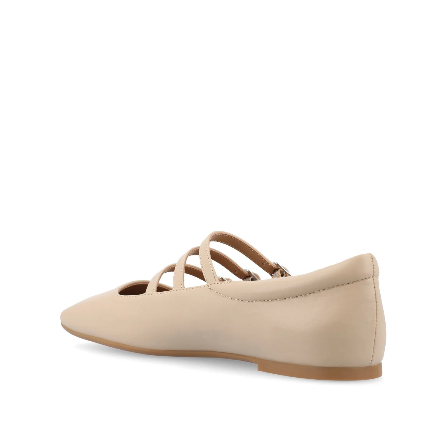 DARLIN VEGAN LEATHER FLATS IN WIDE - Nude - Image 4