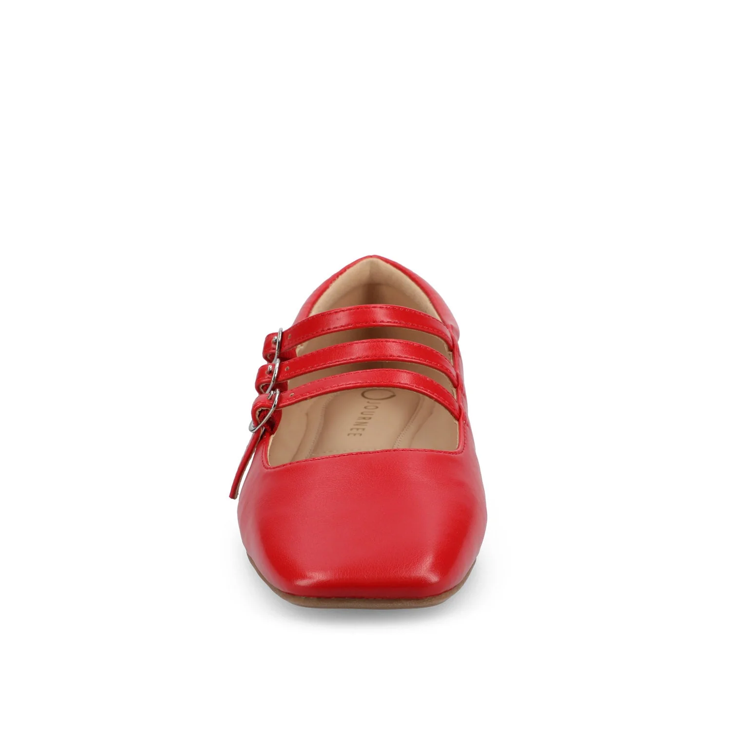 DARLIN VEGAN LEATHER FLATS IN WIDE - Red - Image 5