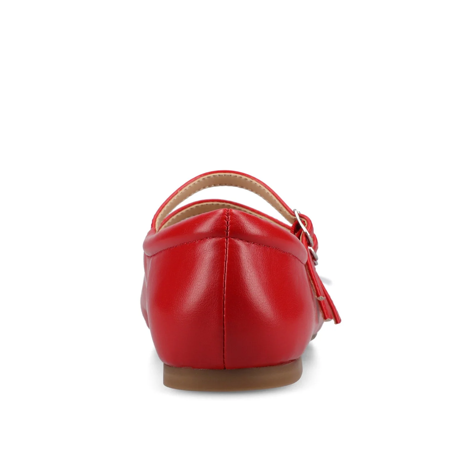 DARLIN VEGAN LEATHER FLATS IN WIDE - Red - Image 6