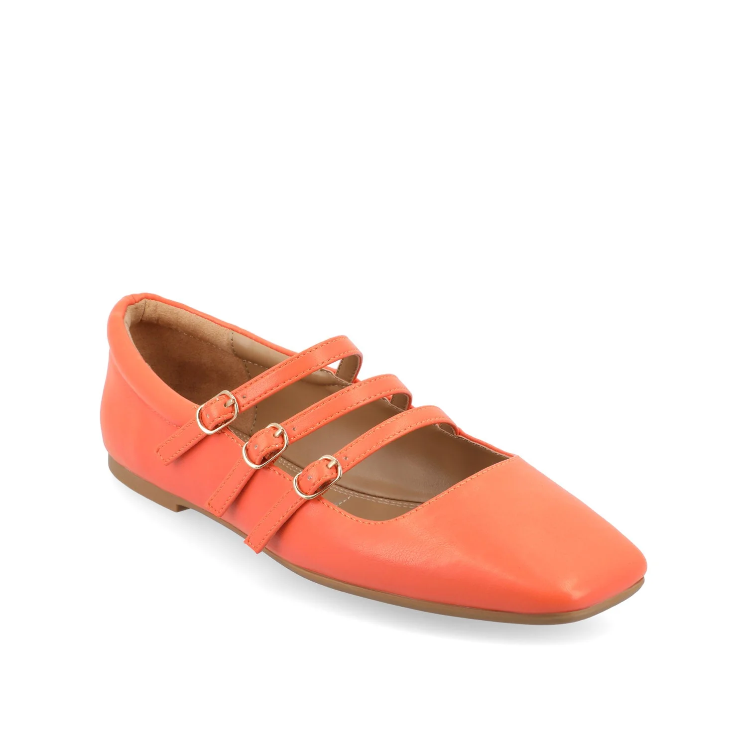 DARLIN BALLET FLATS IN VEGAN LEATHER - Orange PU - Image 2