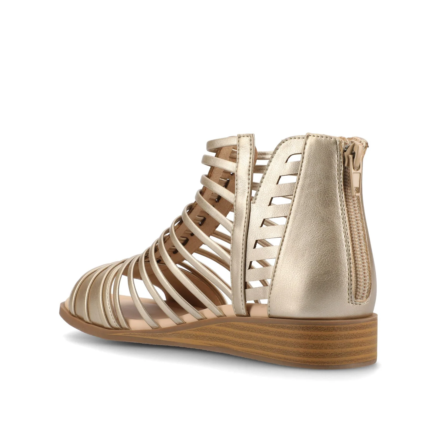 DELILAH GLADIATOR SANDALS IN STATEMENT WIDE - Champagne - Image 4