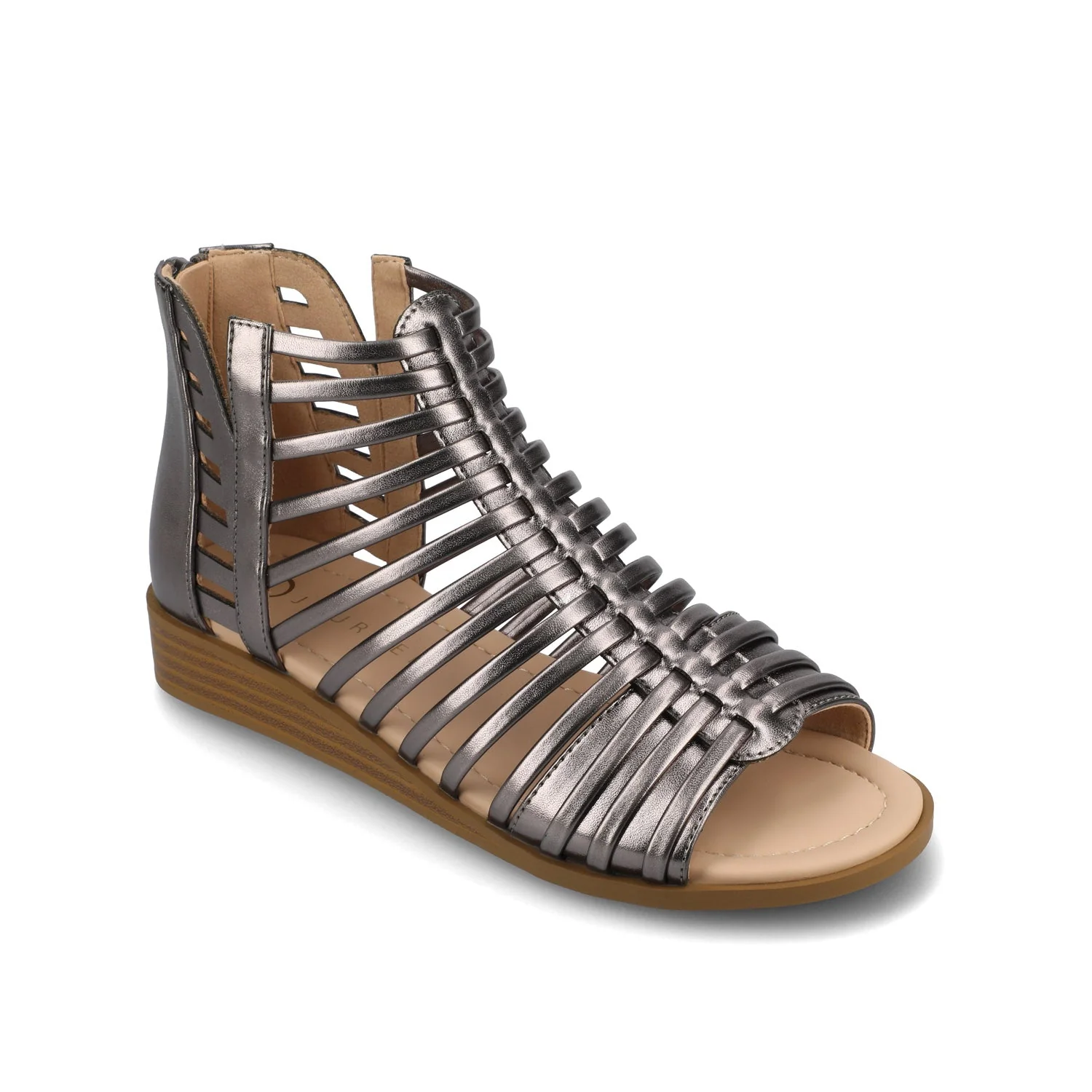DELILAH GLADIATOR SANDALS IN STATEMENT WIDE - Pewter - Image 2
