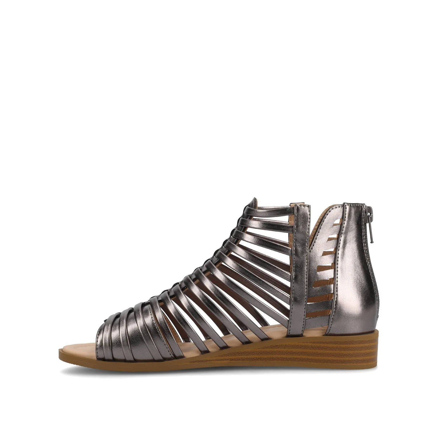 DELILAH GLADIATOR SANDALS IN STATEMENT WIDE - Pewter - Image 3