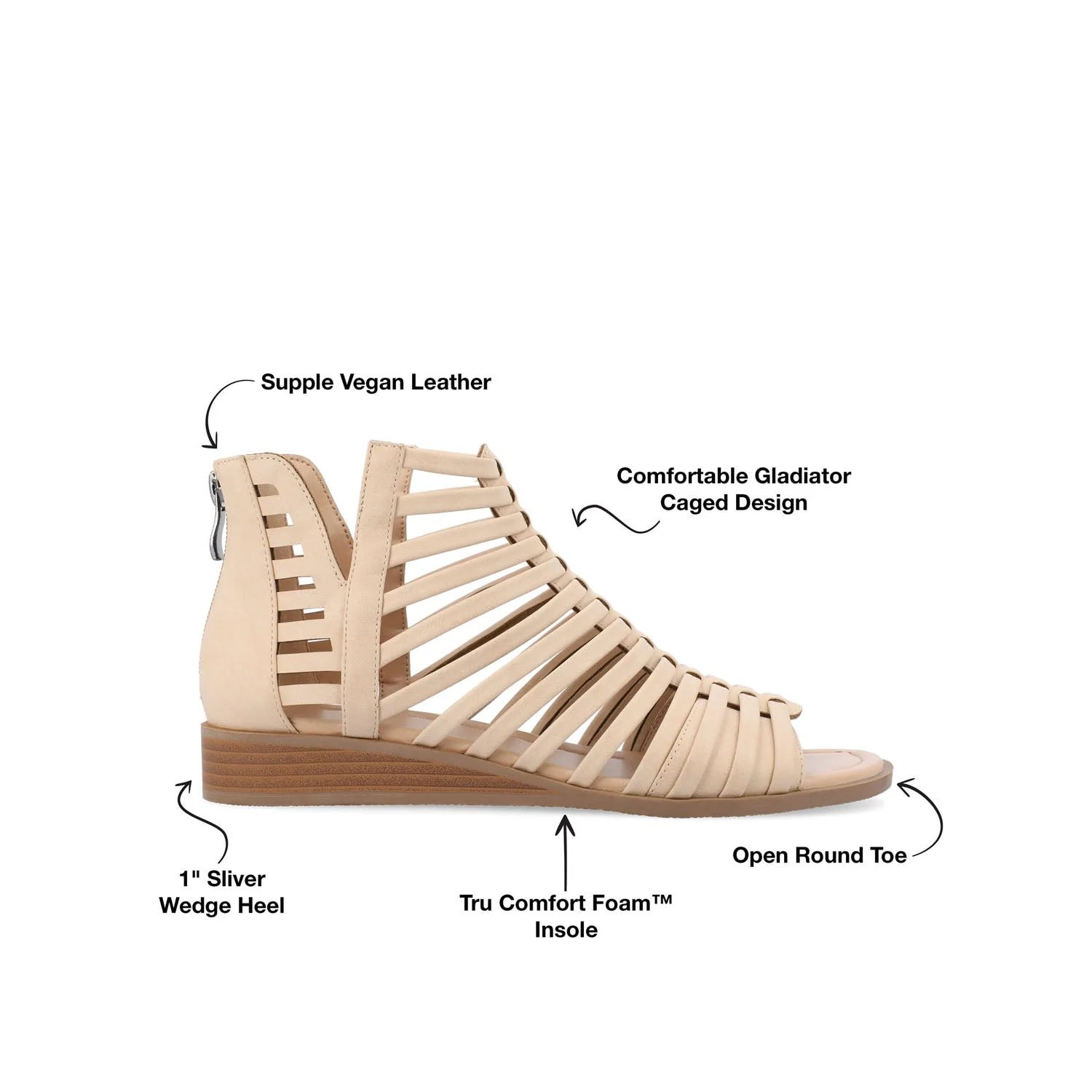 DELILAH GLADIATOR SANDALS IN VEGAN LEATHER - Nude - Image 10