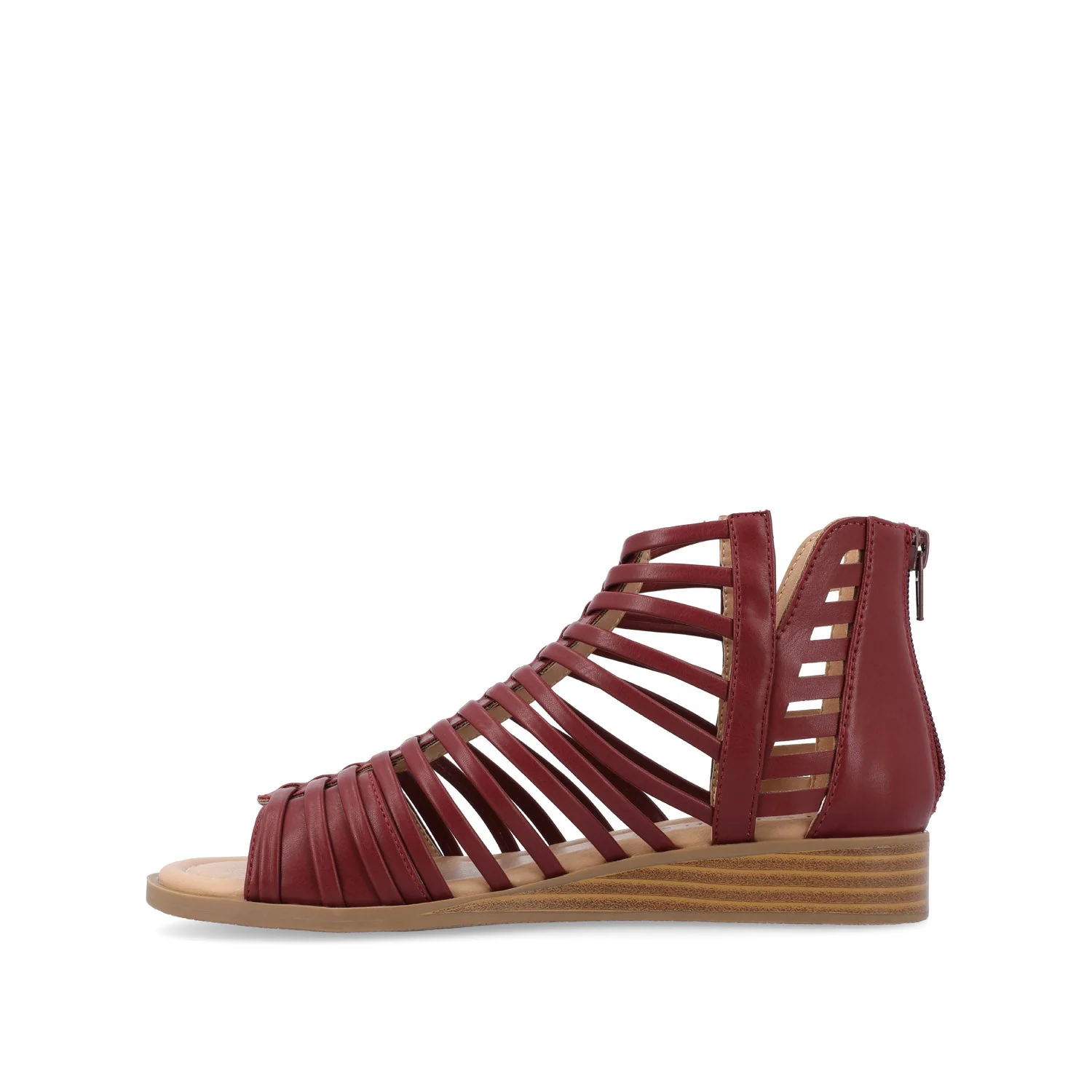 DELILAH GLADIATOR SANDALS IN VEGAN LEATHER - Wine - Image 3