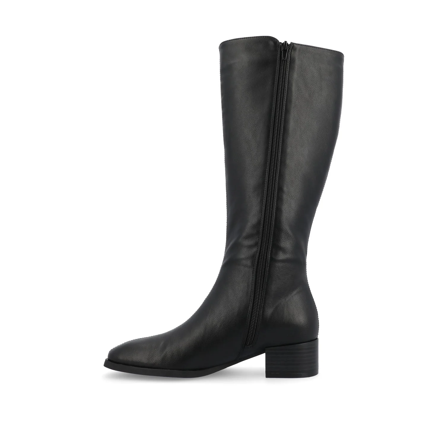 DEVRI KNEE HIGH BOOTS IN VEGAN LEATHER - Black - Image 3