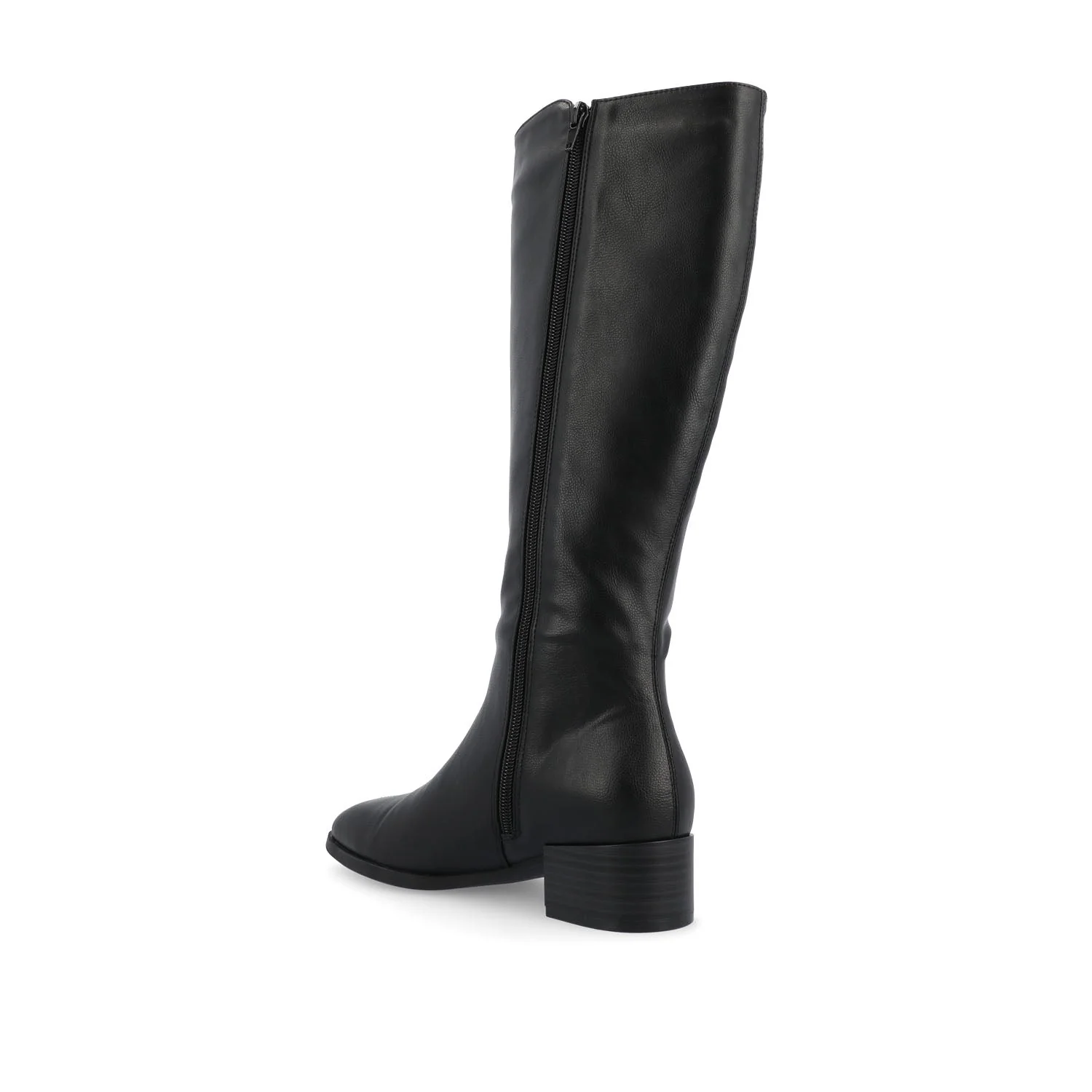 DEVRI KNEE HIGH BOOTS IN VEGAN LEATHER - Black - Image 4