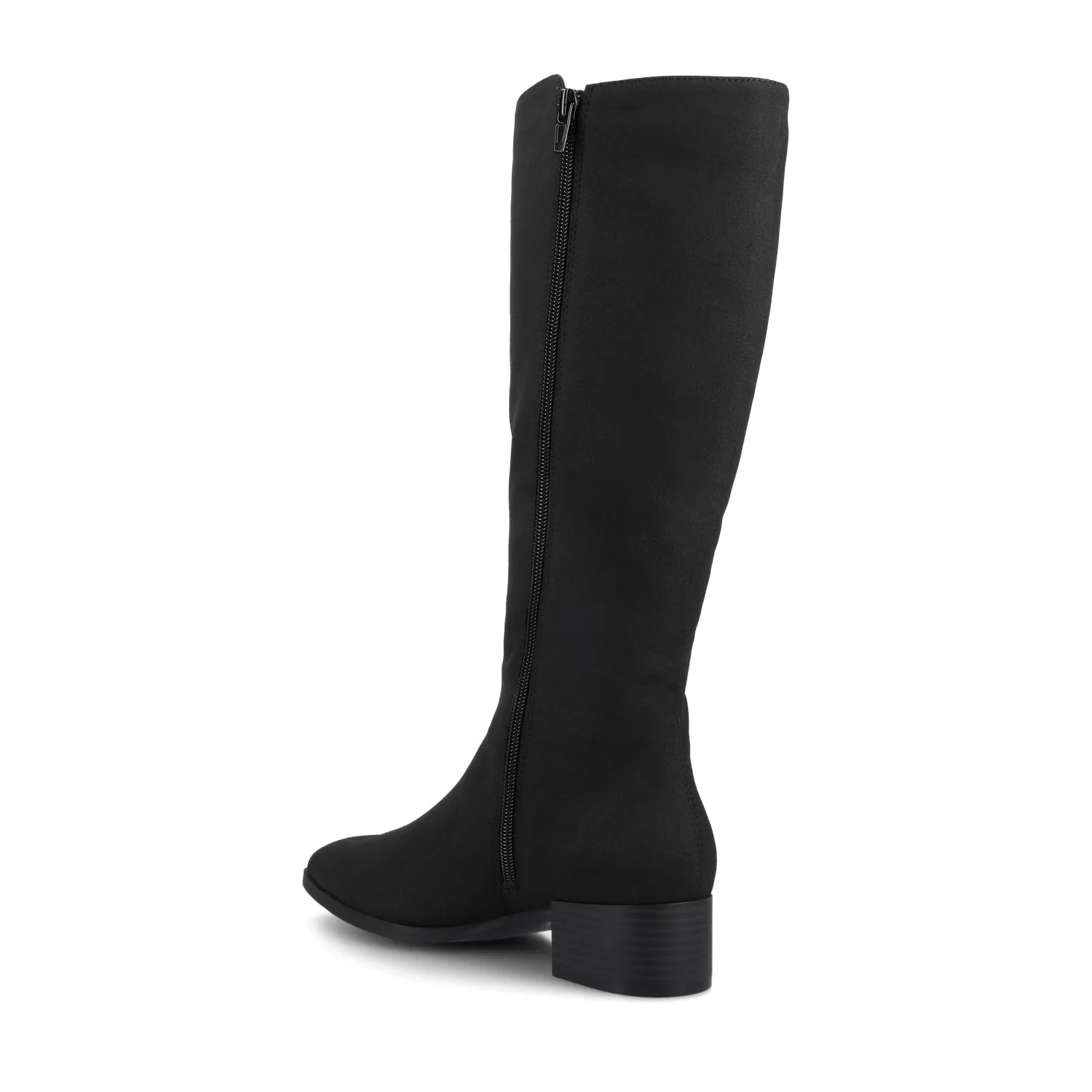 DEVRI KNEE HIGH BOOTS IN VEGAN LEATHER - Black  Faux Suede - Image 3
