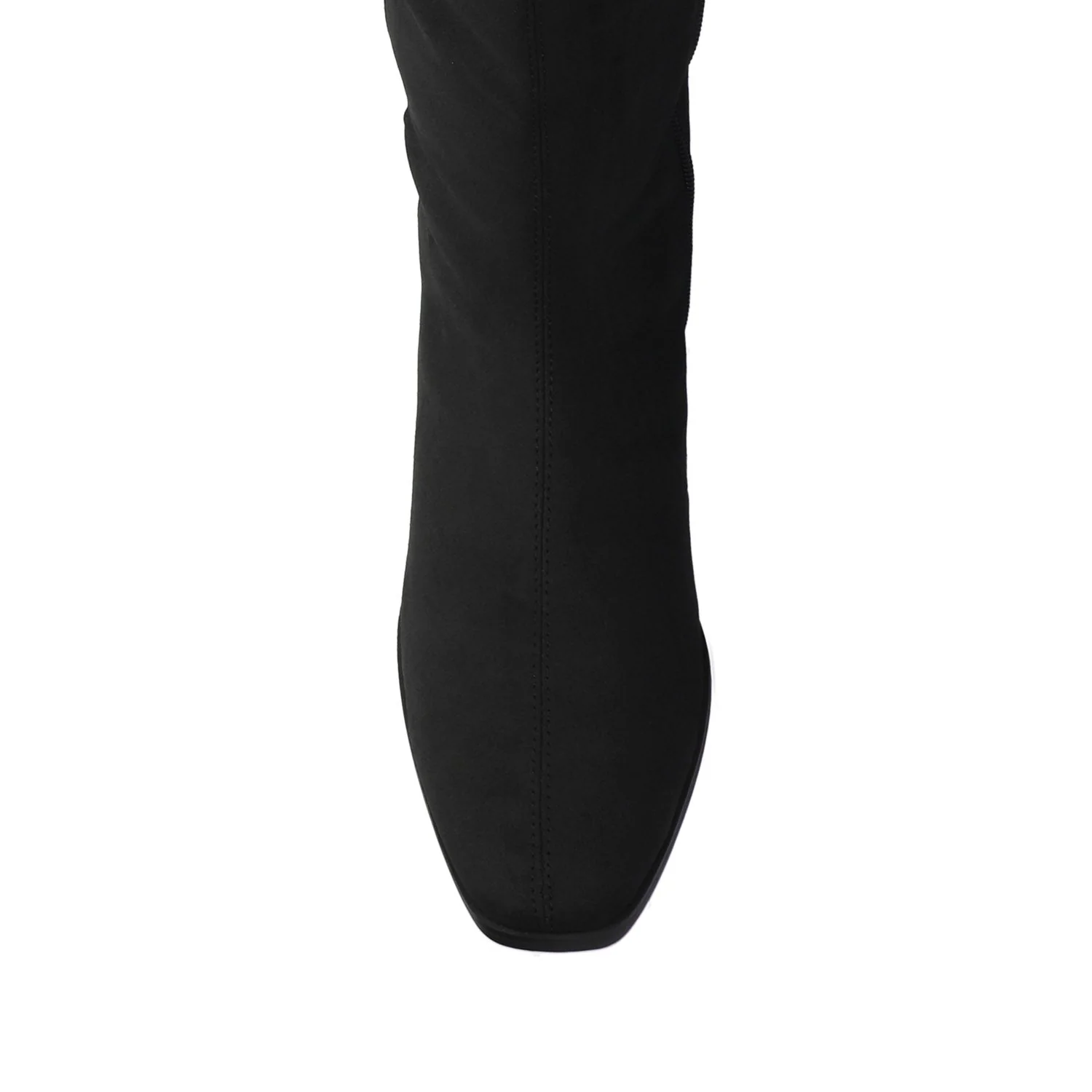 DEVRI KNEE HIGH BOOTS IN VEGAN LEATHER - Black  Faux Suede - Image 4
