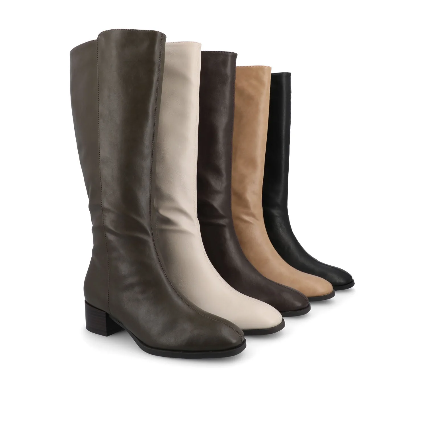 DEVRI KNEE HIGH BOOTS IN VEGAN LEATHER - Bone - Image 11
