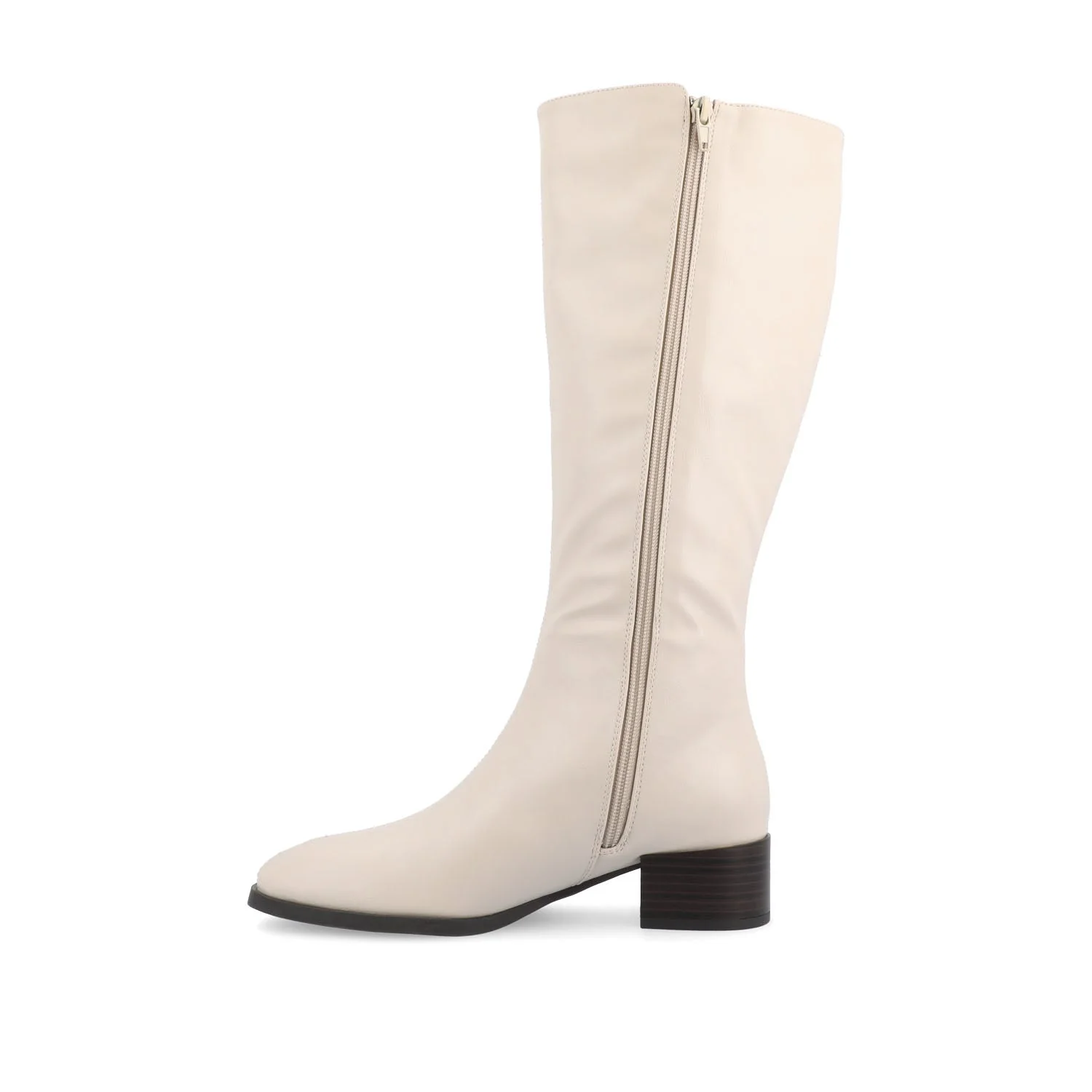 DEVRI KNEE HIGH BOOTS IN VEGAN LEATHER - Bone - Image 4