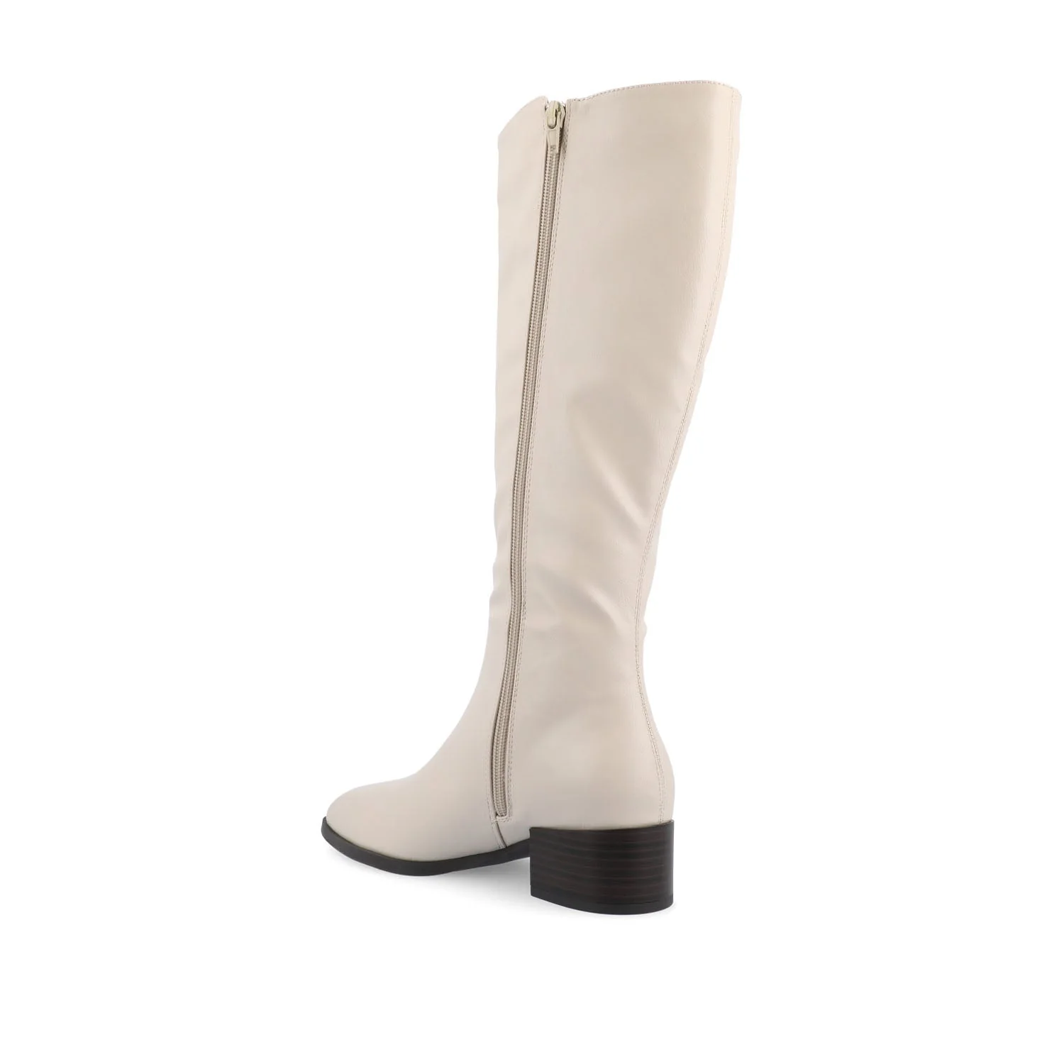 DEVRI KNEE HIGH BOOTS IN VEGAN LEATHER - Bone - Image 5