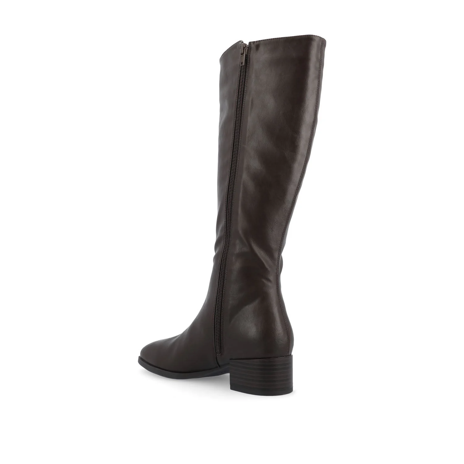 DEVRI KNEE HIGH BOOTS IN VEGAN LEATHER - Brown - Image 4