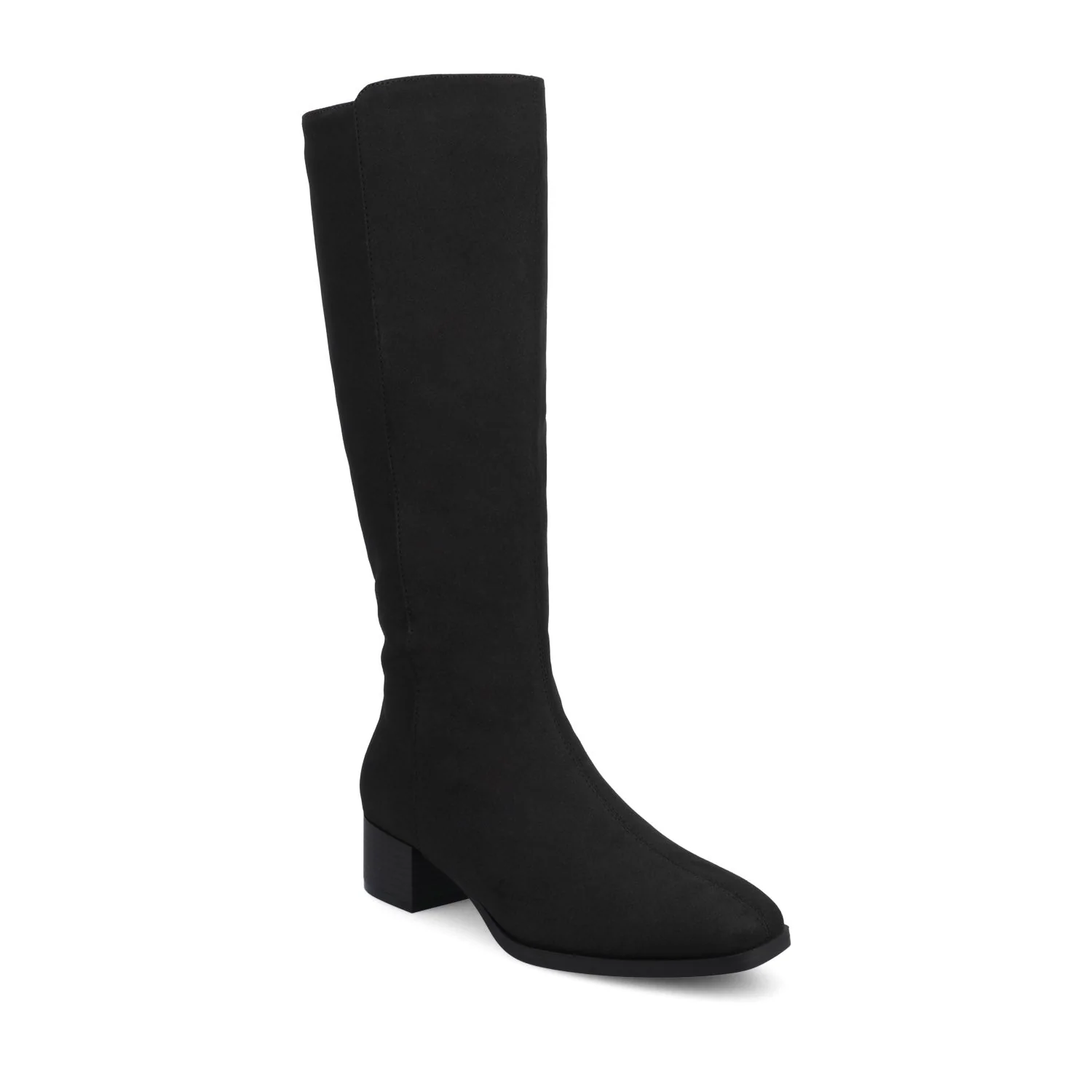 DEVRI KNEE HIGH BOOTS IN WIDE CALF - Black Suede - Image 2