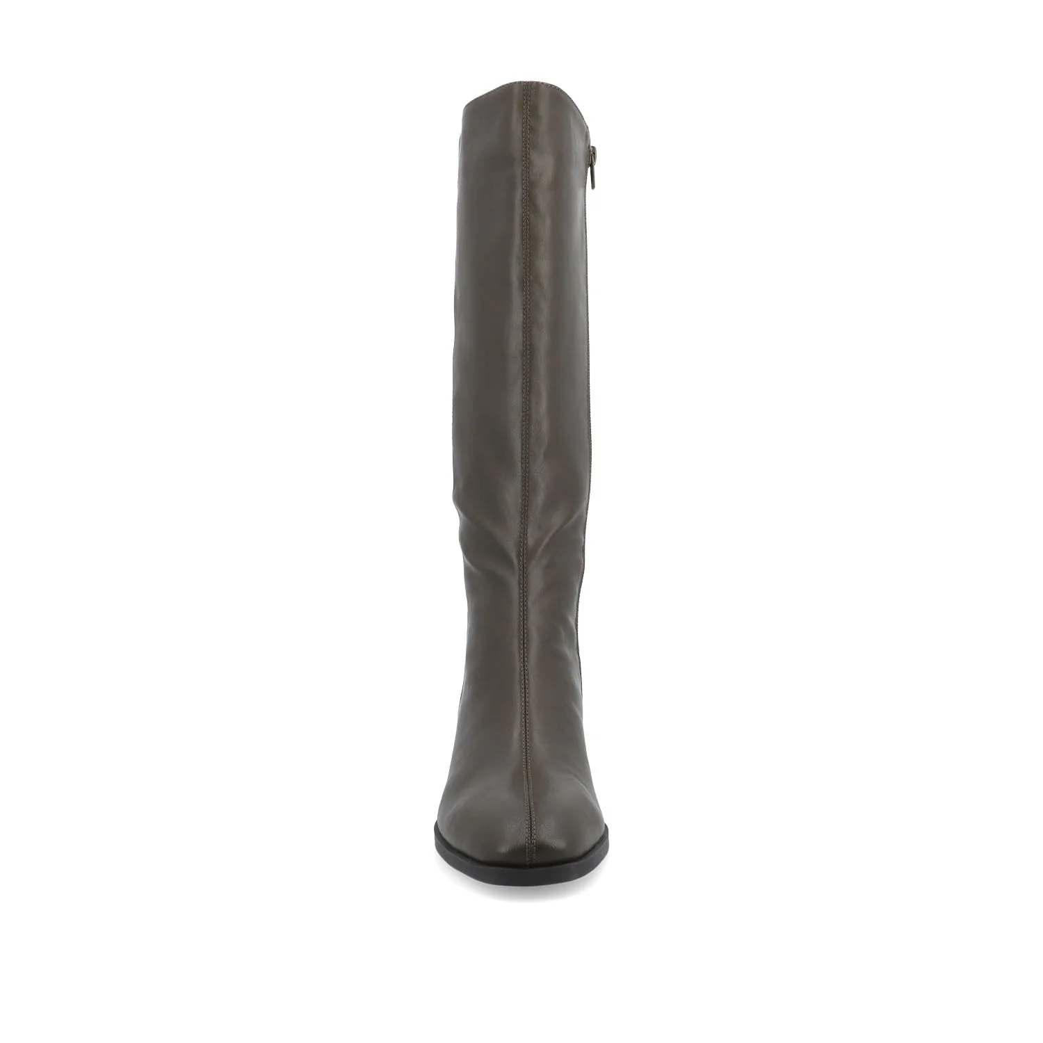 DEVRI KNEE HIGH BOOTS IN VEGAN LEATHER - Olive - Image 5