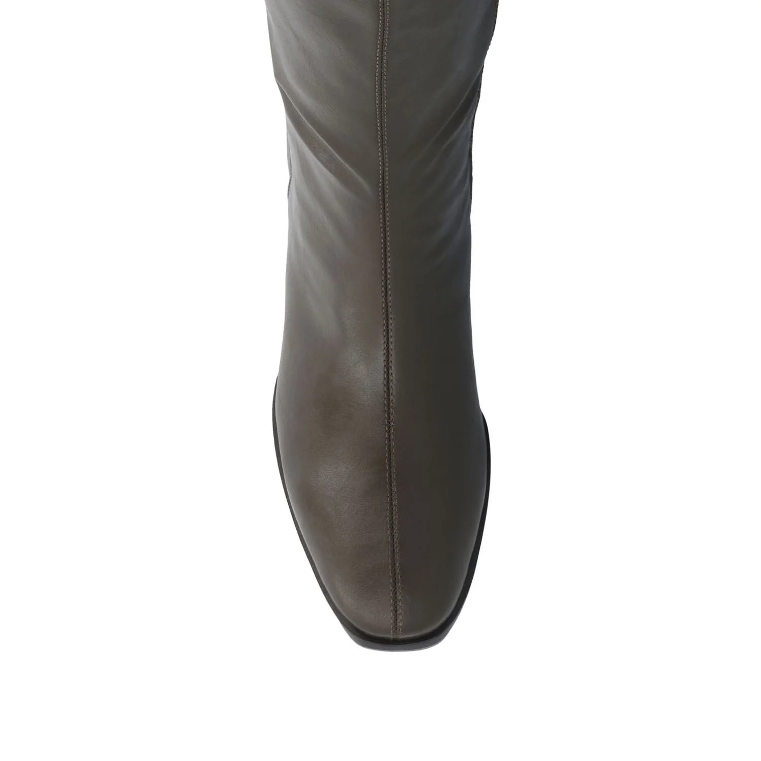 DEVRI KNEE HIGH BOOTS IN VEGAN LEATHER - Olive - Image 6