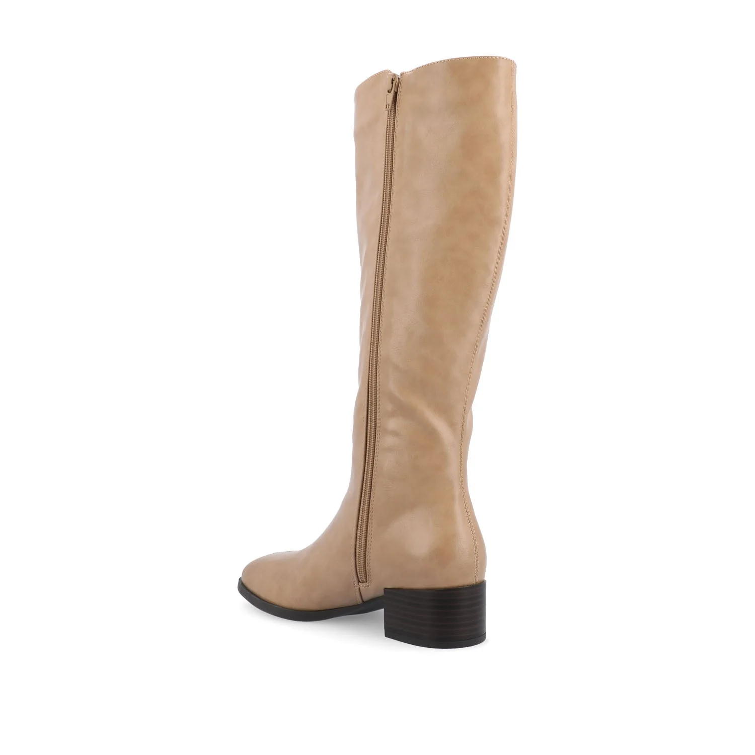 DEVRI KNEE HIGH BOOTS IN VEGAN LEATHER - Tan - Image 4
