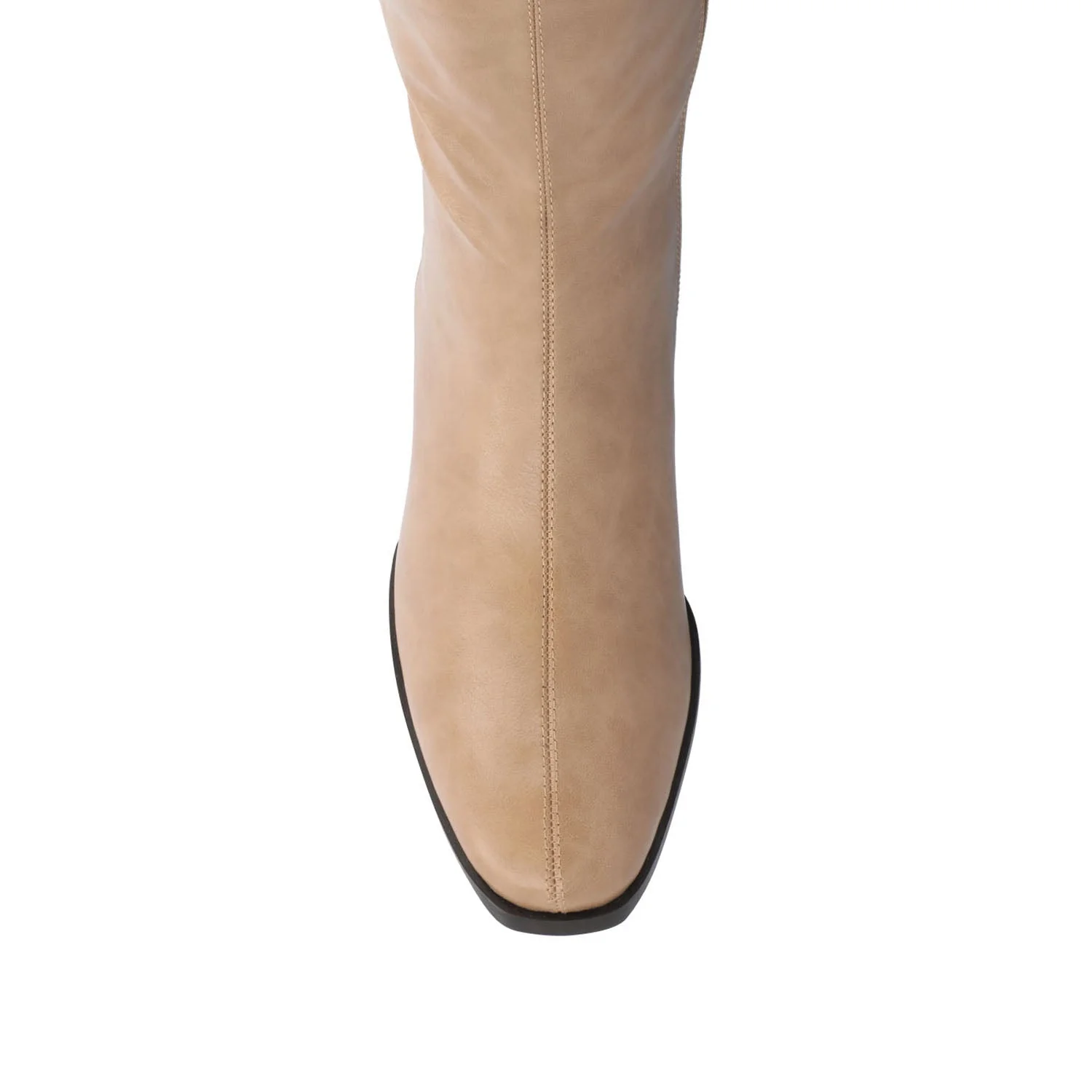 DEVRI KNEE HIGH BOOTS IN VEGAN LEATHER - Tan - Image 6