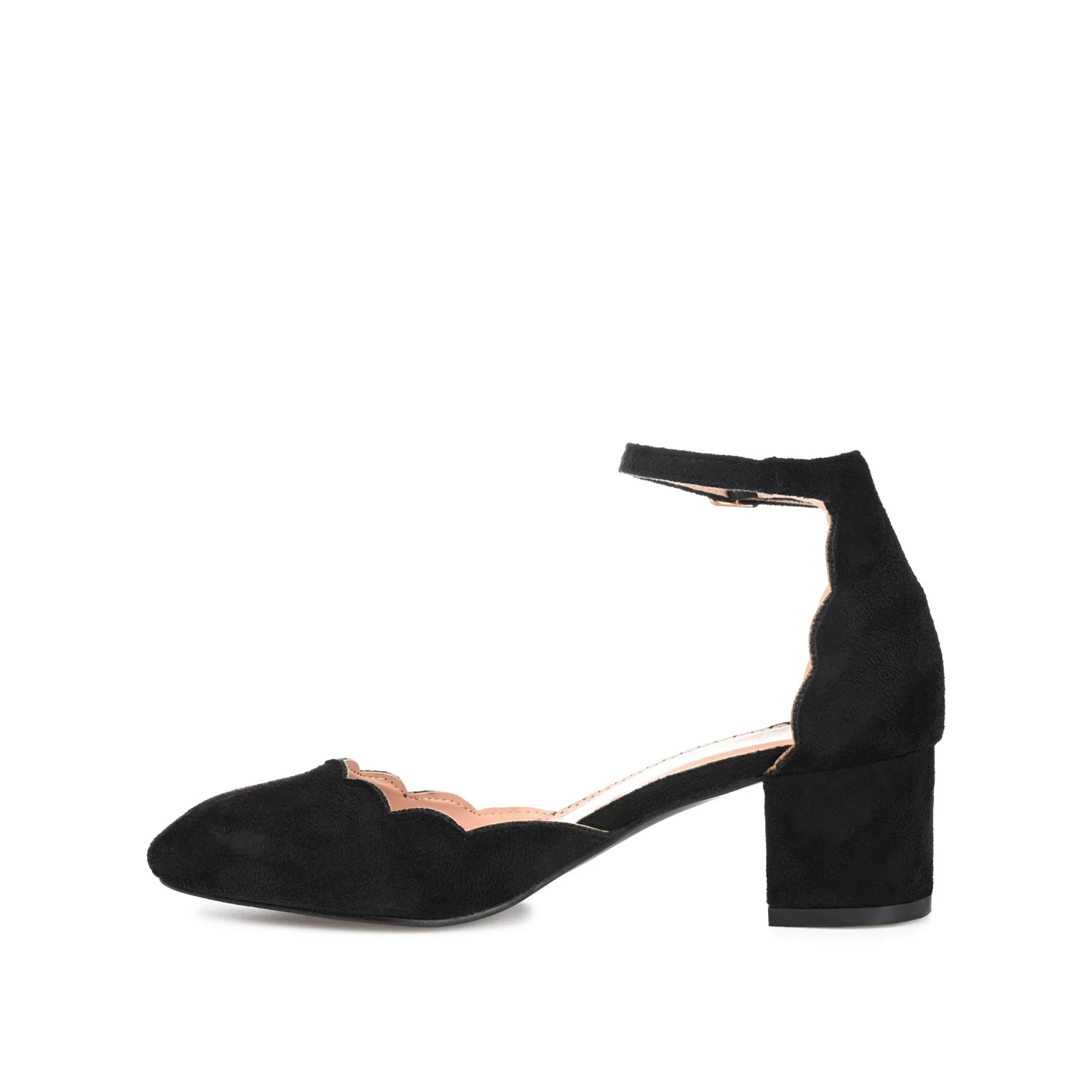 EDNA D'ORSAY PUMP HEELS IN FAUX SUEDE - Black Faux Suede - Image 3