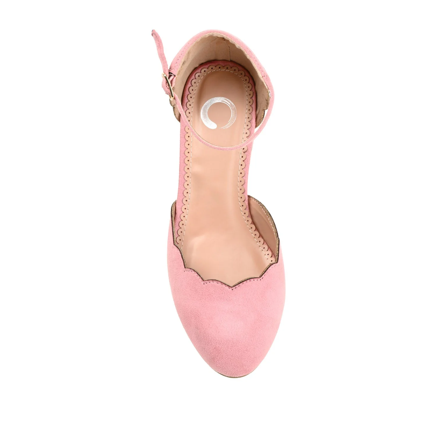 EDNA D'ORSAY PUMP HEELS IN FAUX SUEDE - Blush Faux Suede - Image 6