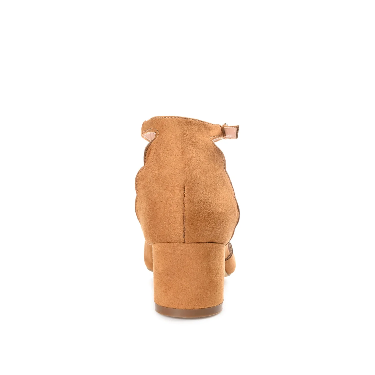 EDNA D'ORSAY PUMP HEELS IN FAUX SUEDE - Cognac Faux Suede - Image 7