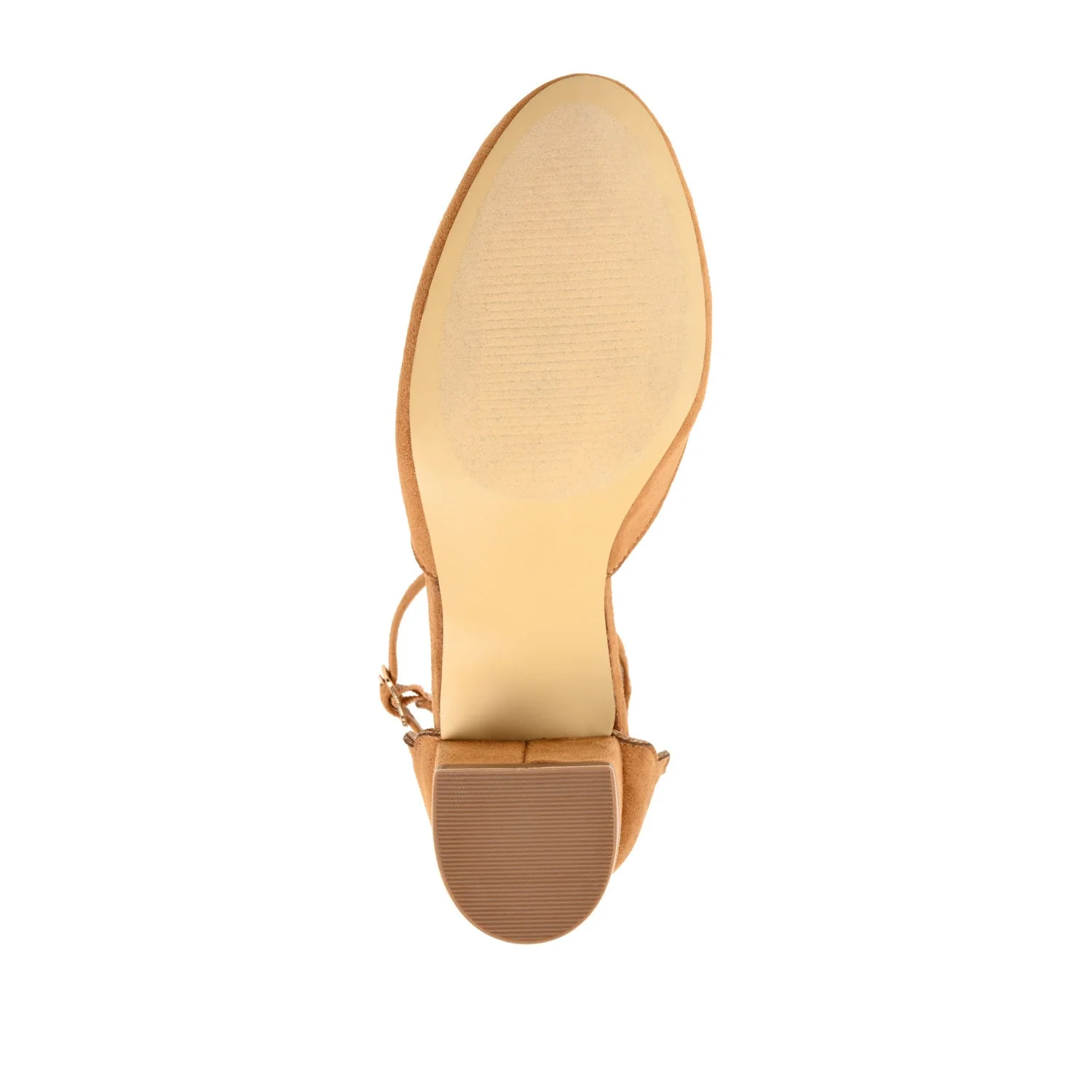 EDNA D'ORSAY PUMP HEELS IN FAUX SUEDE - Cognac Faux Suede - Image 8