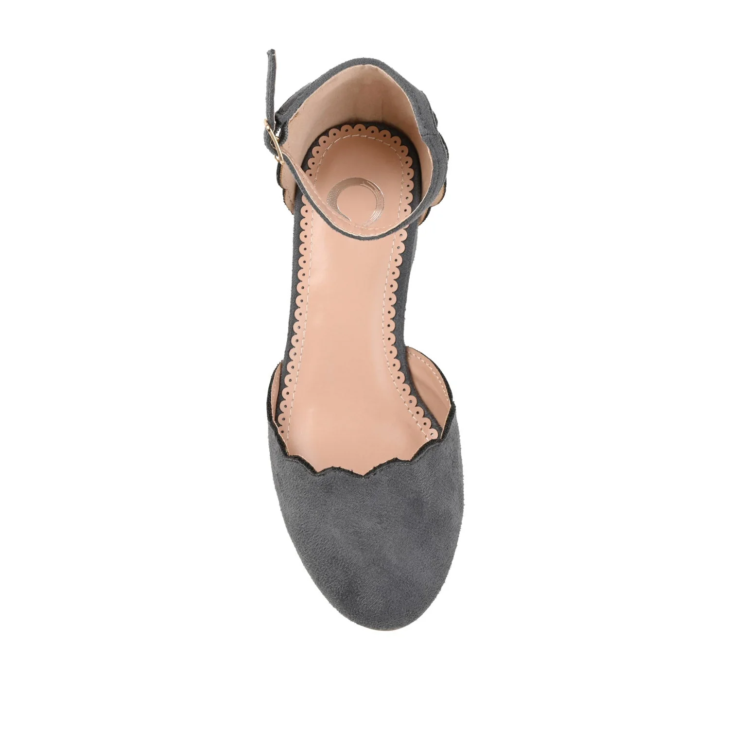 EDNA D'ORSAY PUMP HEELS IN FAUX SUEDE - Grey Faux Suede - Image 6