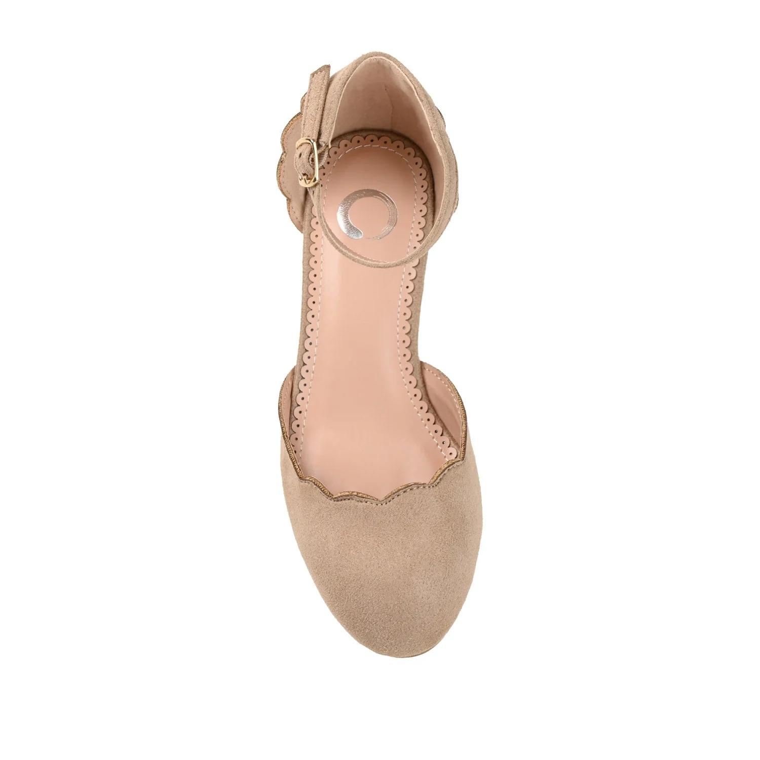 EDNA D'ORSAY PUMP HEELS IN FAUX SUEDE - Taupe Suede - Image 6