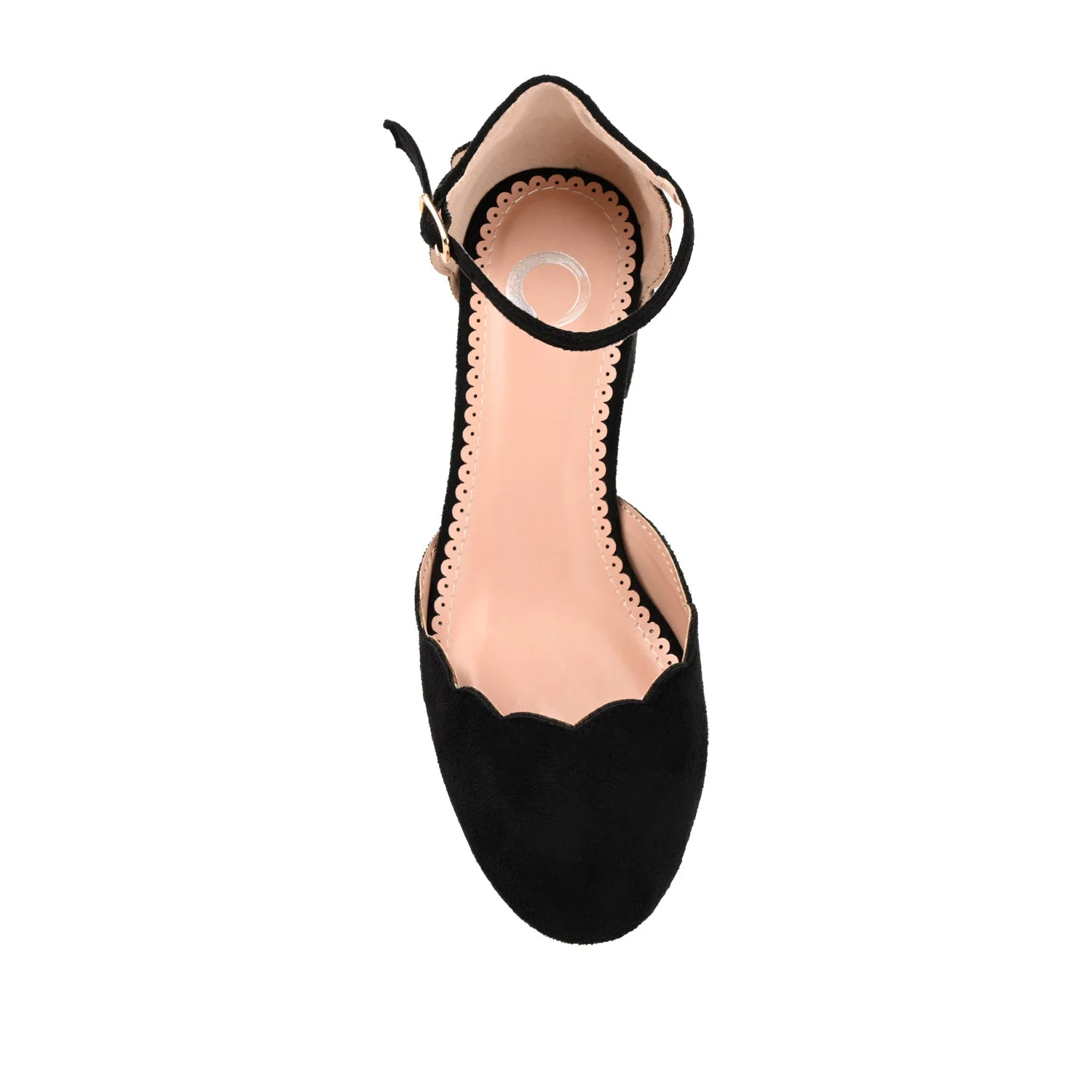 EDNA BLOCK HEEL D'ORSAY IN WIDE - Black Faux Suede - Image 6