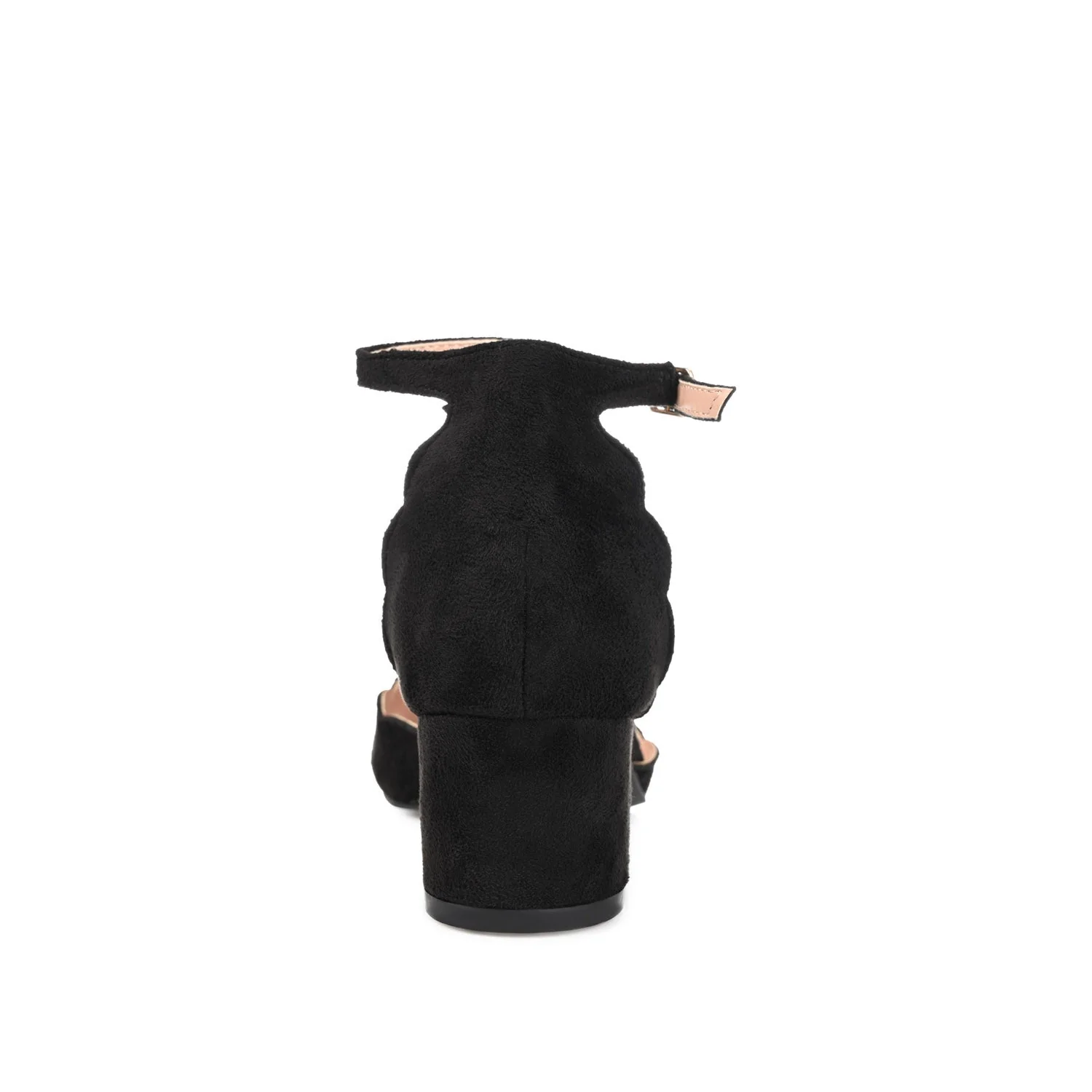 EDNA BLOCK HEEL D'ORSAY IN WIDE - Black Faux Suede - Image 7