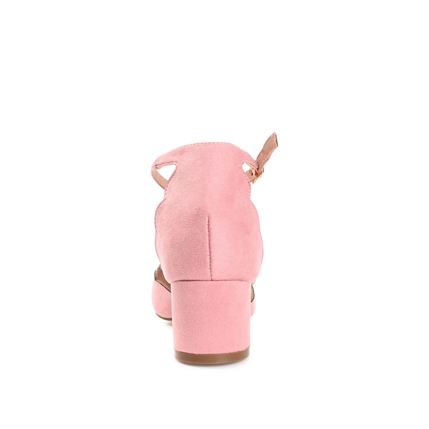 EDNA BLOCK HEEL D'ORSAY IN WIDE - Blush Faux Suede - Image 7