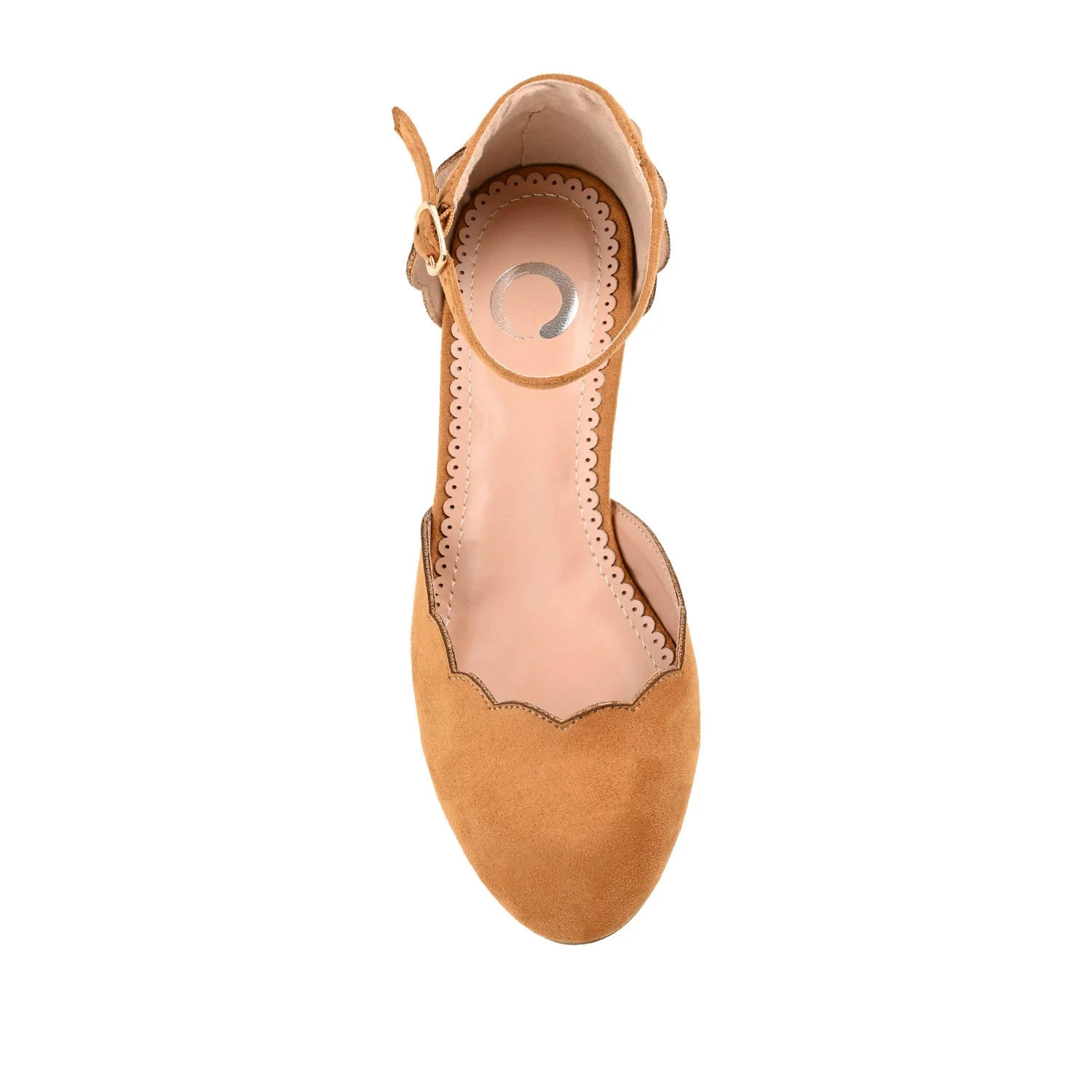 EDNA BLOCK HEEL D'ORSAY IN WIDE - Cognac Faux Suede - Image 6