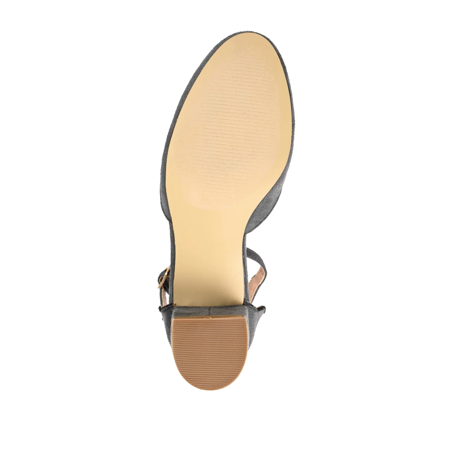 EDNA BLOCK HEEL D'ORSAY IN WIDE - Grey Faux Suede - Image 8