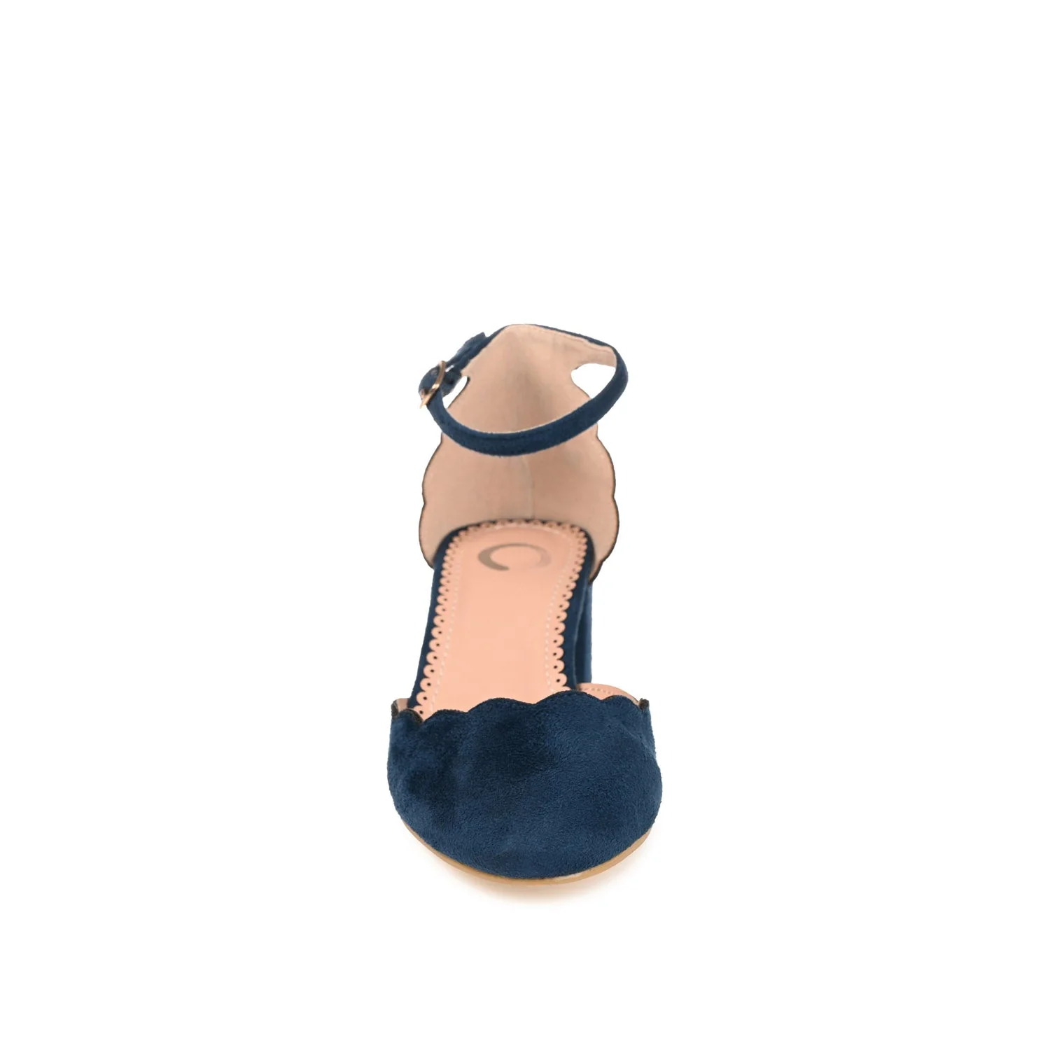 EDNA BLOCK HEEL D'ORSAY IN WIDE - Navy Faux Suede - Image 5