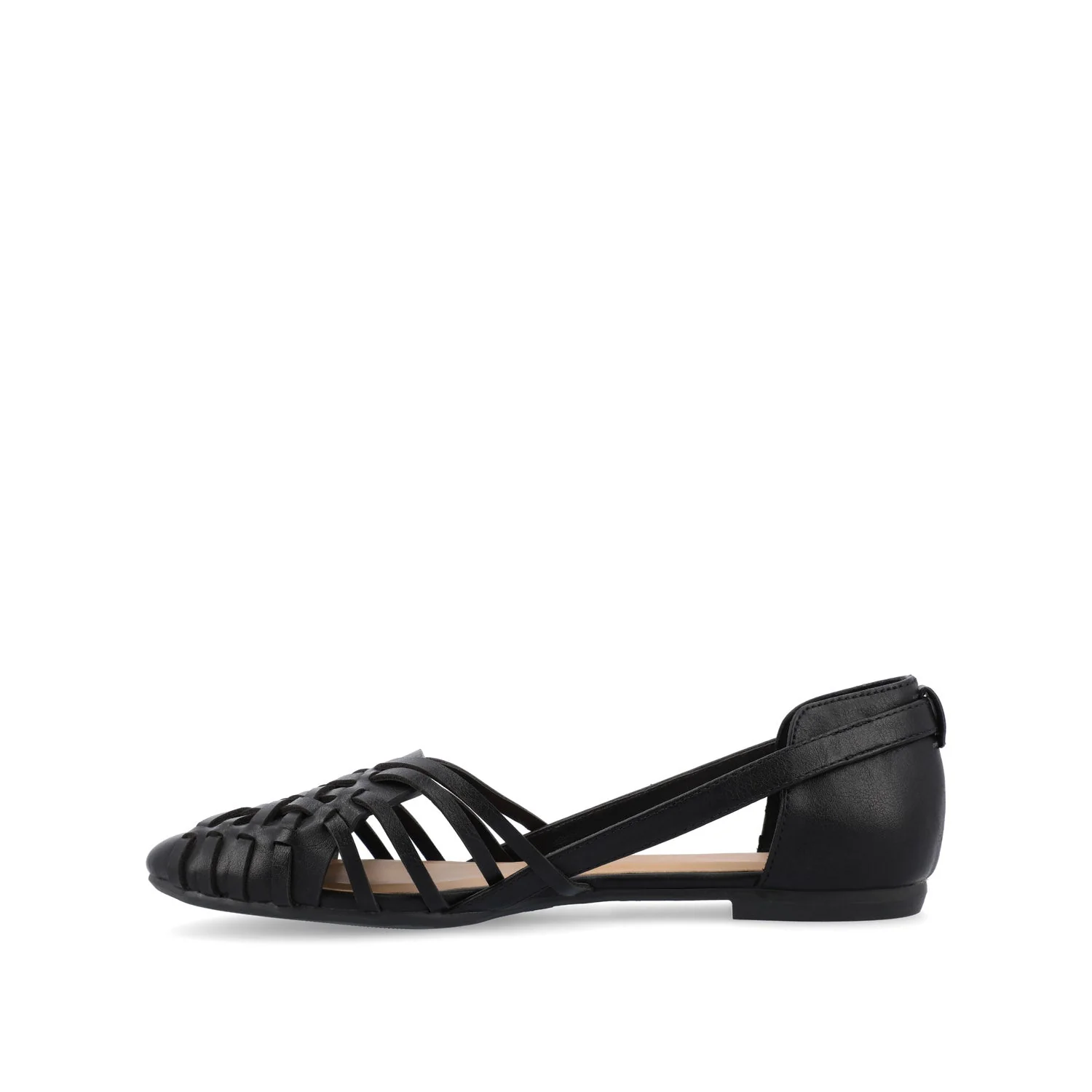 EKKO WOVEN FLATS IN VEGAN LEATHER - Black PU - Image 3