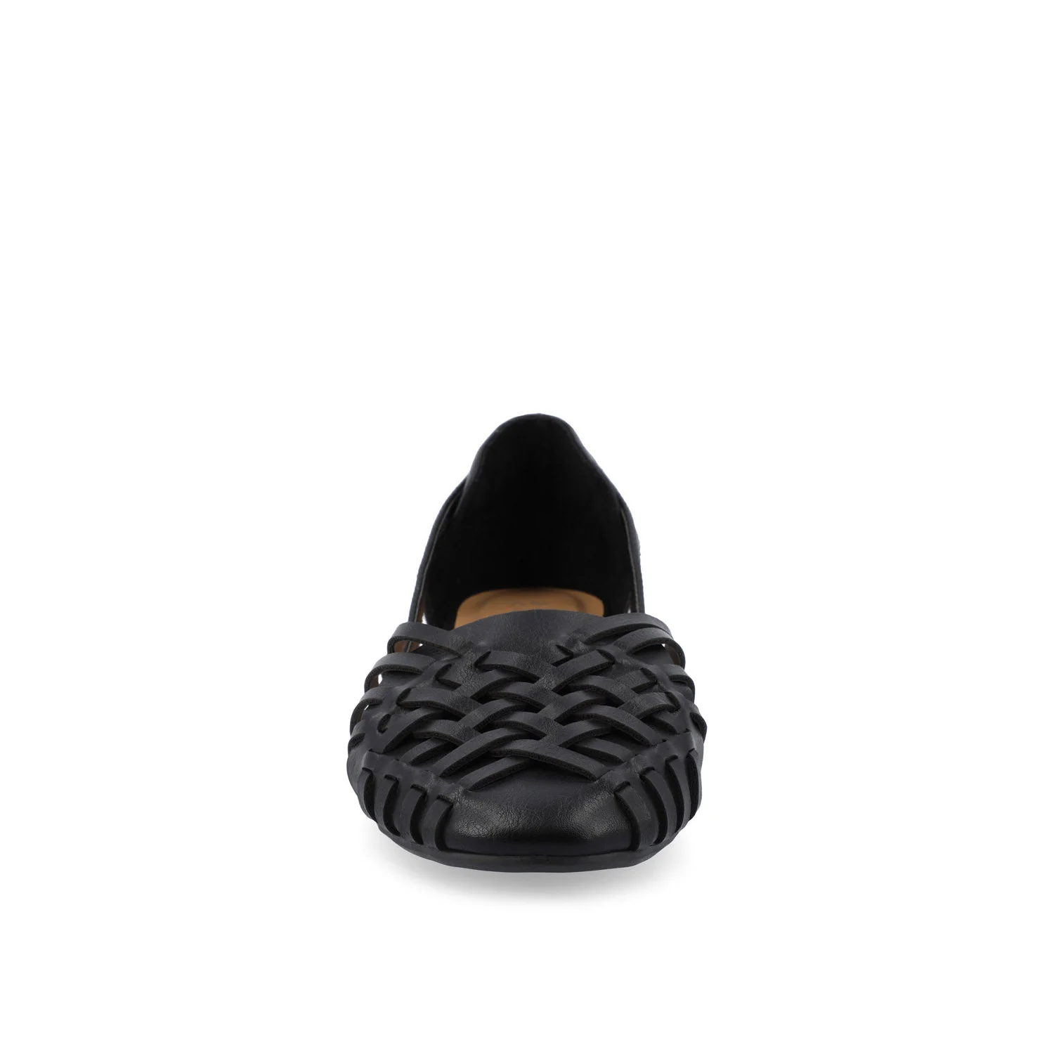 EKKO WOVEN FLATS IN VEGAN LEATHER - Black PU - Image 5