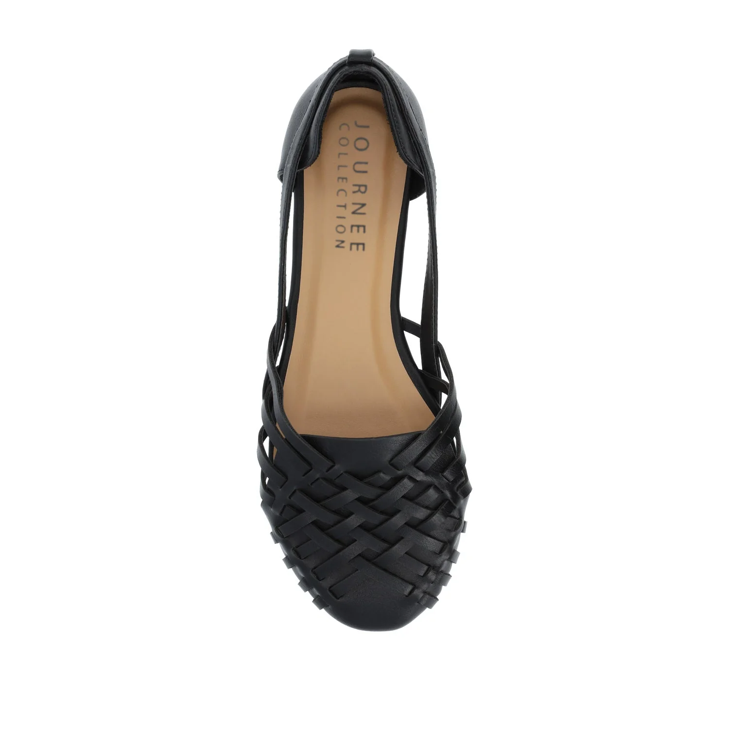 EKKO WOVEN FLATS IN VEGAN LEATHER - Black PU - Image 6