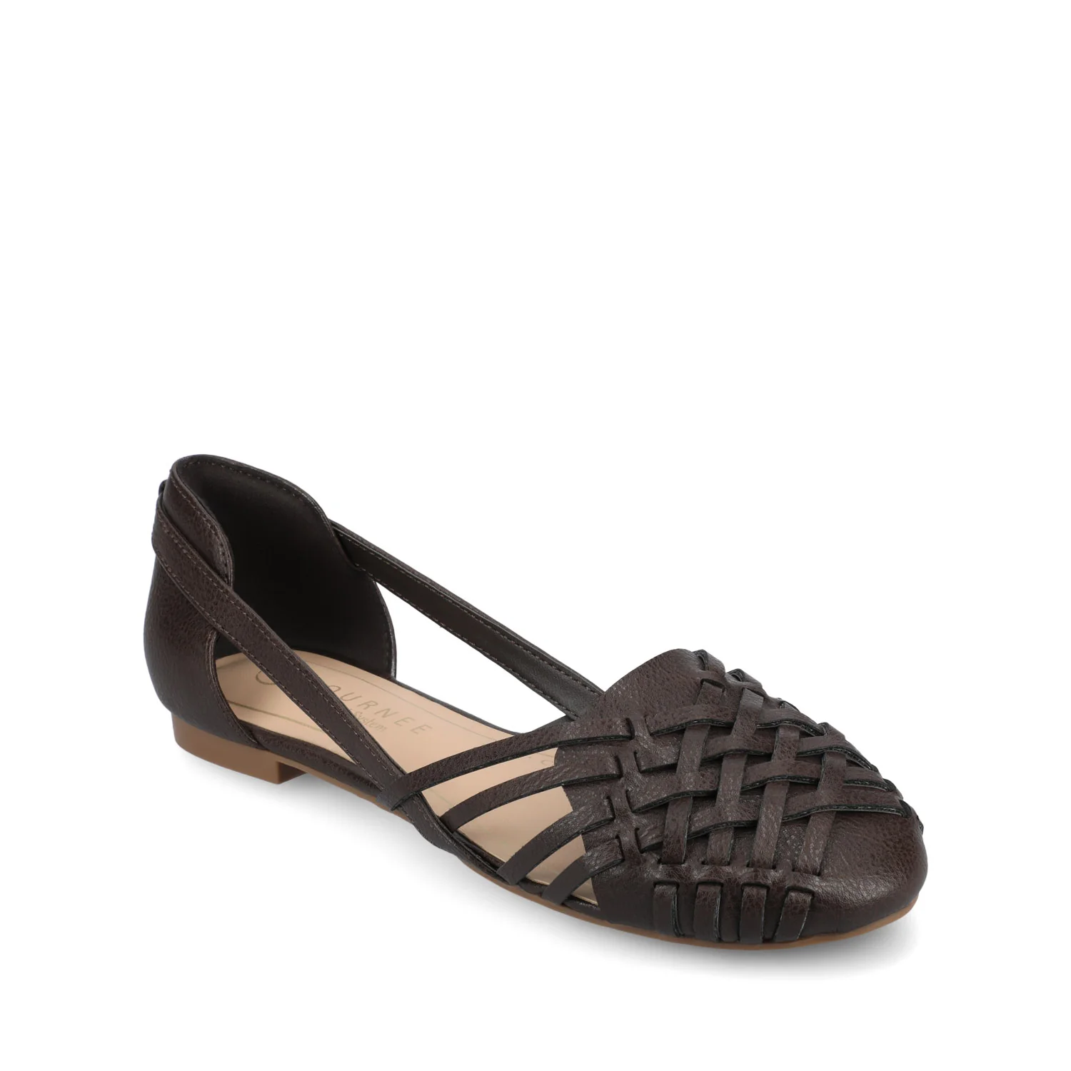 EKKO WOVEN FLATS IN VEGAN LEATHER - Brown PU - Image 2