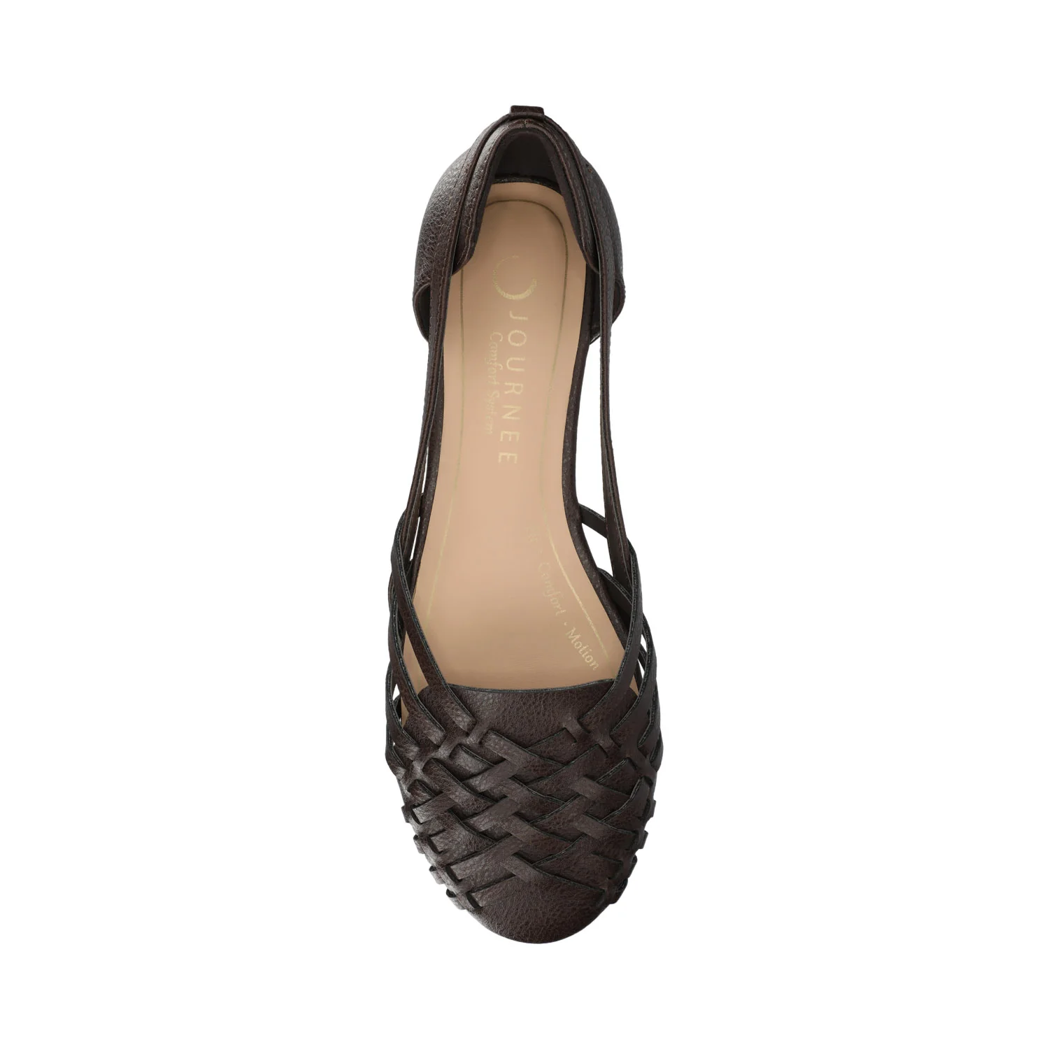 EKKO WOVEN FLATS IN VEGAN LEATHER - Brown PU - Image 4