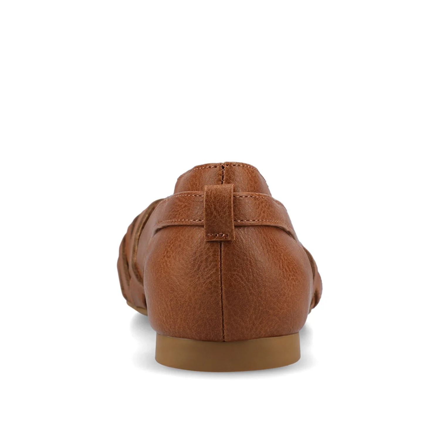 EKKO WOVEN FLATS IN VEGAN LEATHER - Cognac PU - Image 7