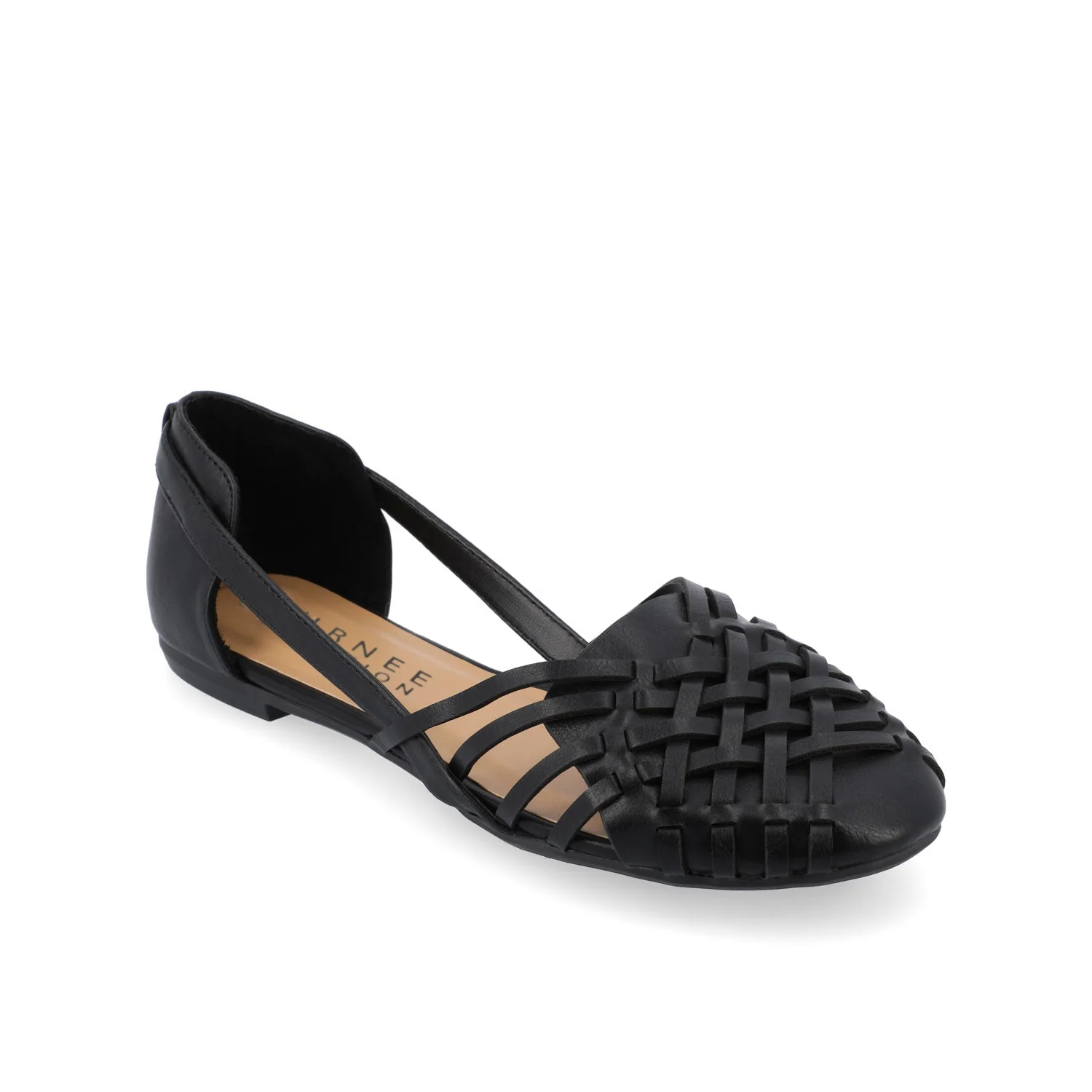 EKKO VEGAN LEATHER FLATS IN WIDE - Black - Image 2