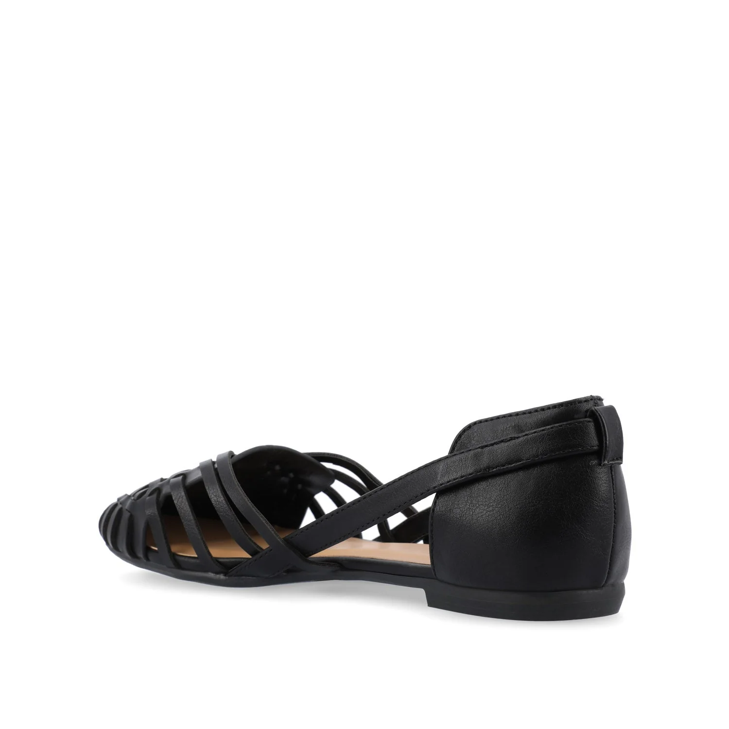 EKKO VEGAN LEATHER FLATS IN WIDE - Black - Image 4