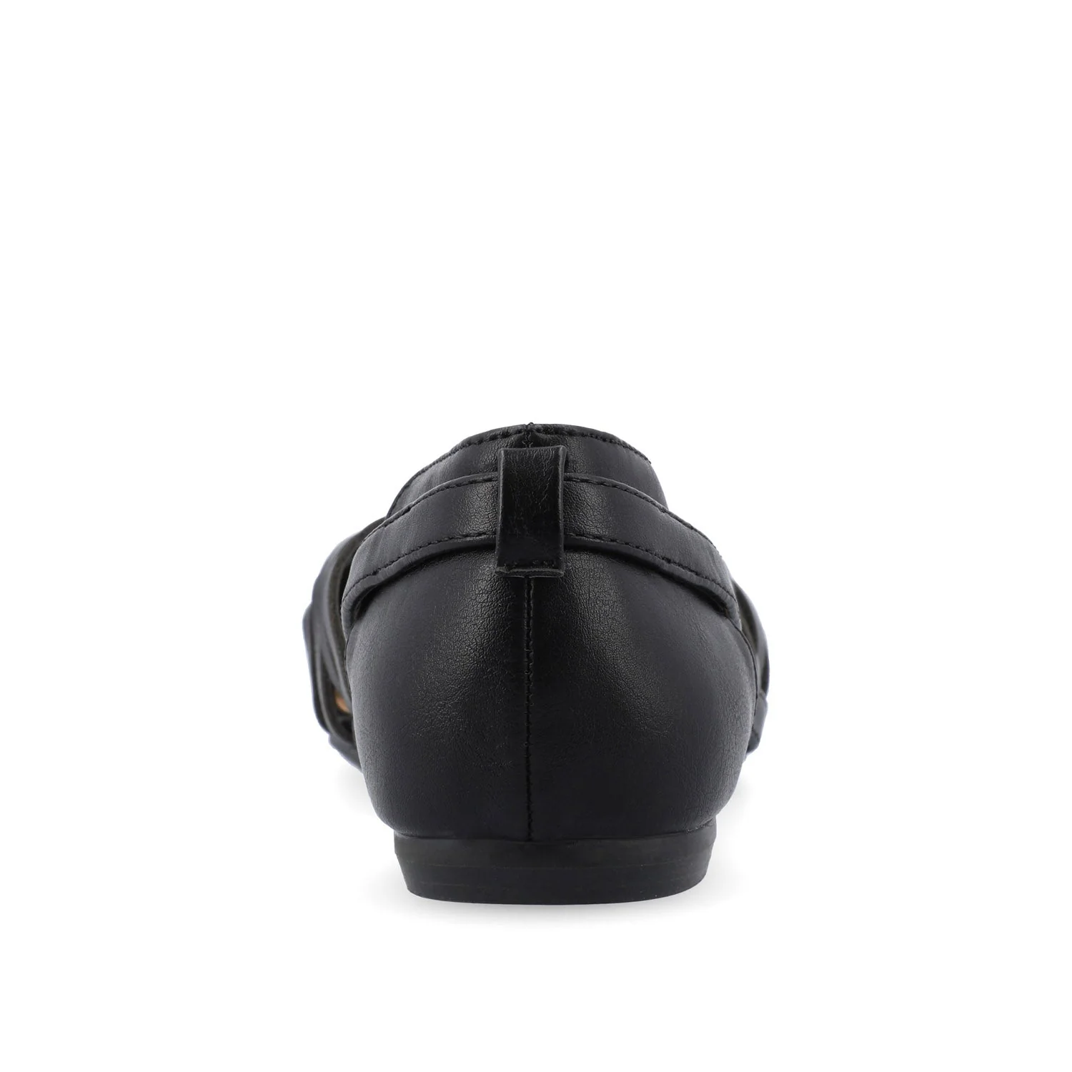 EKKO VEGAN LEATHER FLATS IN WIDE - Black - Image 7