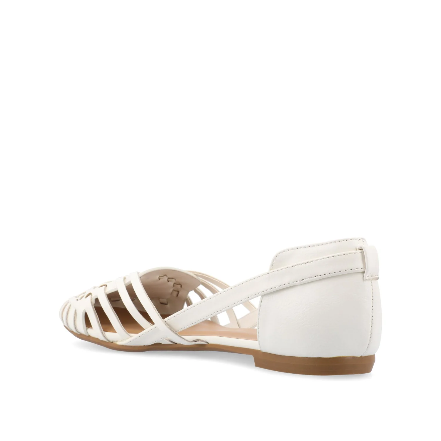 EKKO VEGAN LEATHER FLATS IN WIDE - White - Image 4
