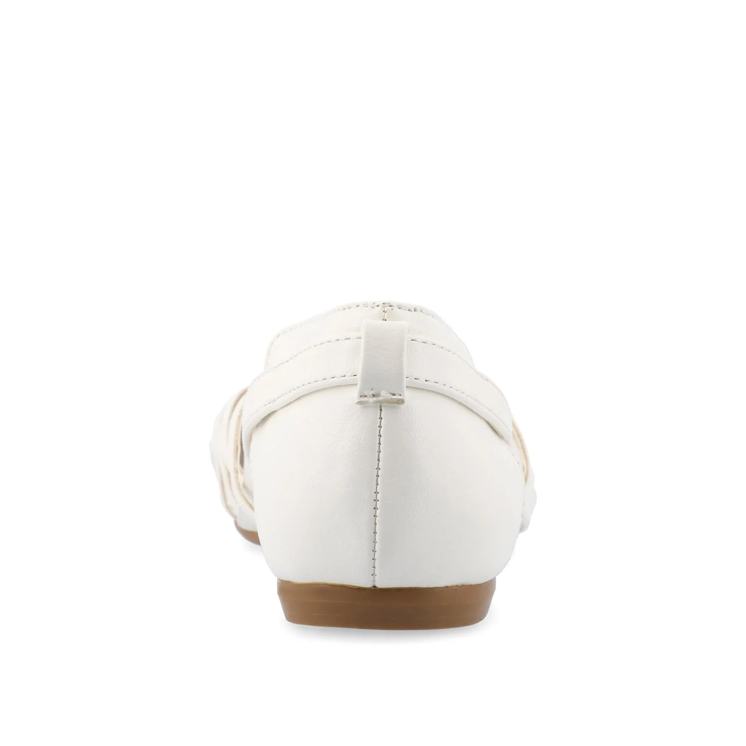 EKKO VEGAN LEATHER FLATS IN WIDE - White - Image 7
