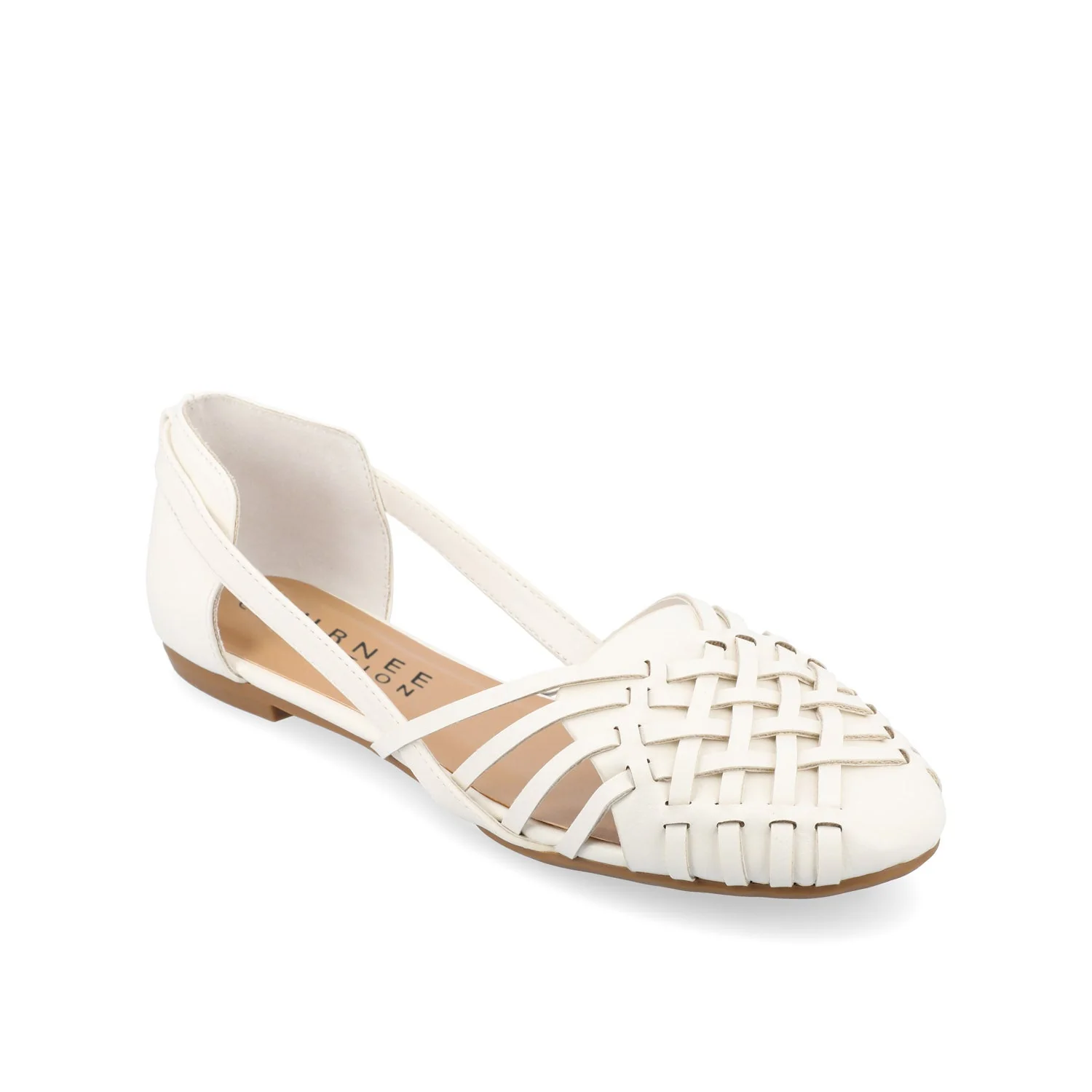 EKKO WOVEN FLATS IN VEGAN LEATHER - White PU - Image 2
