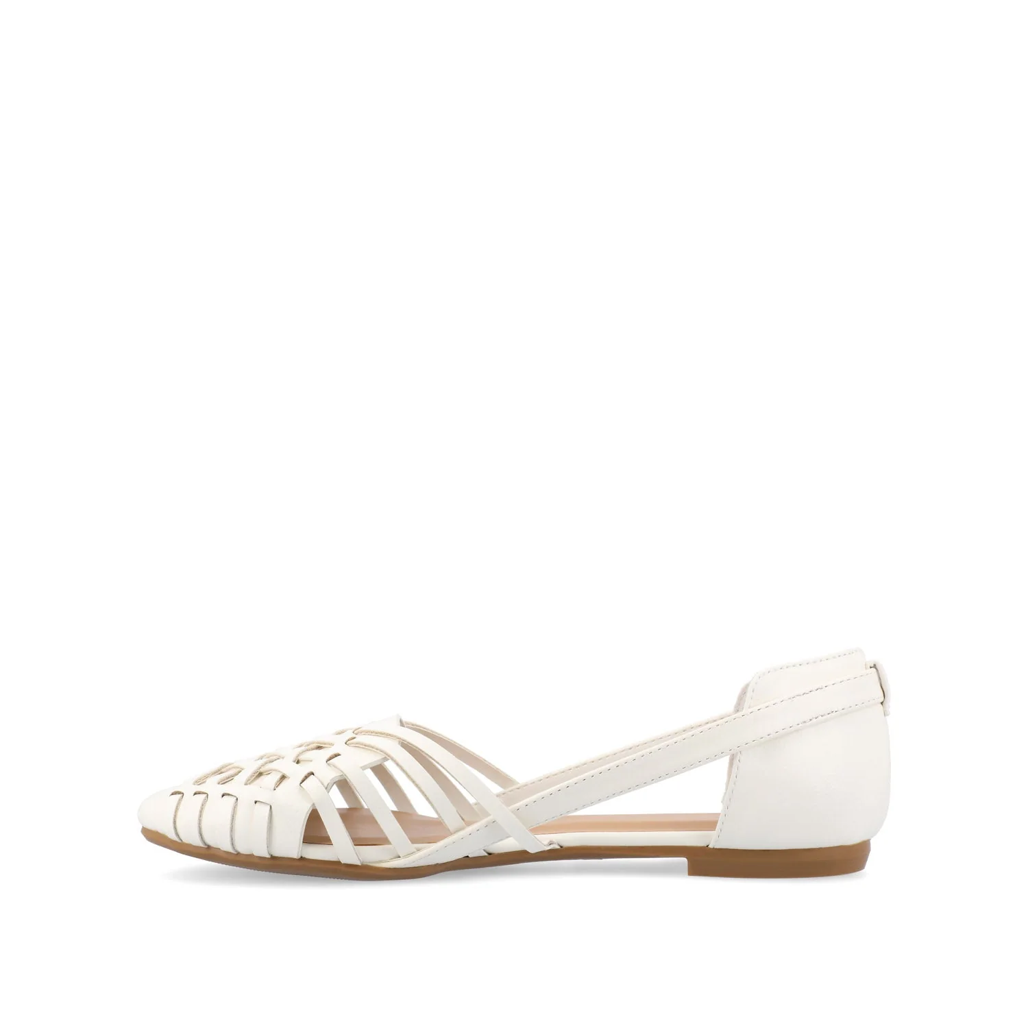 EKKO WOVEN FLATS IN VEGAN LEATHER - White PU - Image 3