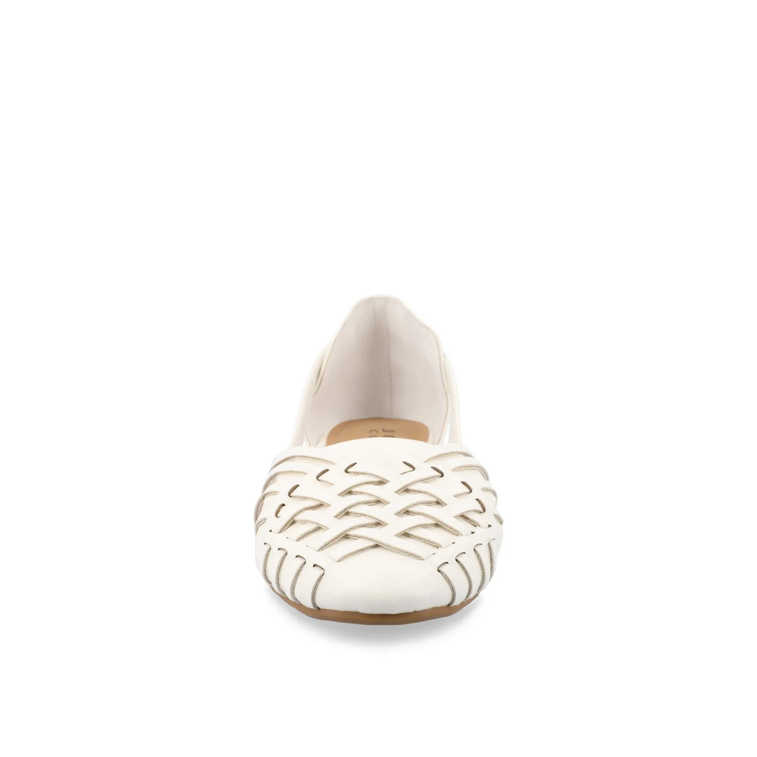 EKKO WOVEN FLATS IN VEGAN LEATHER - White PU - Image 5